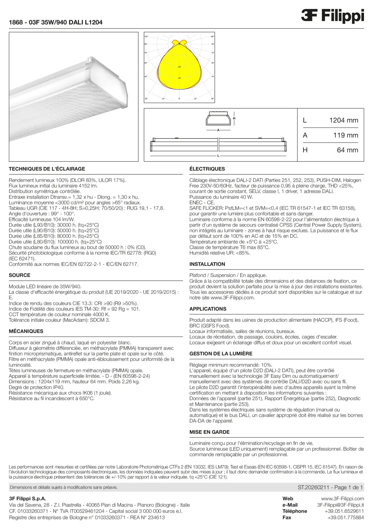 1868 - 03F 35W-940 DALI L1204 - Datasheet - fr