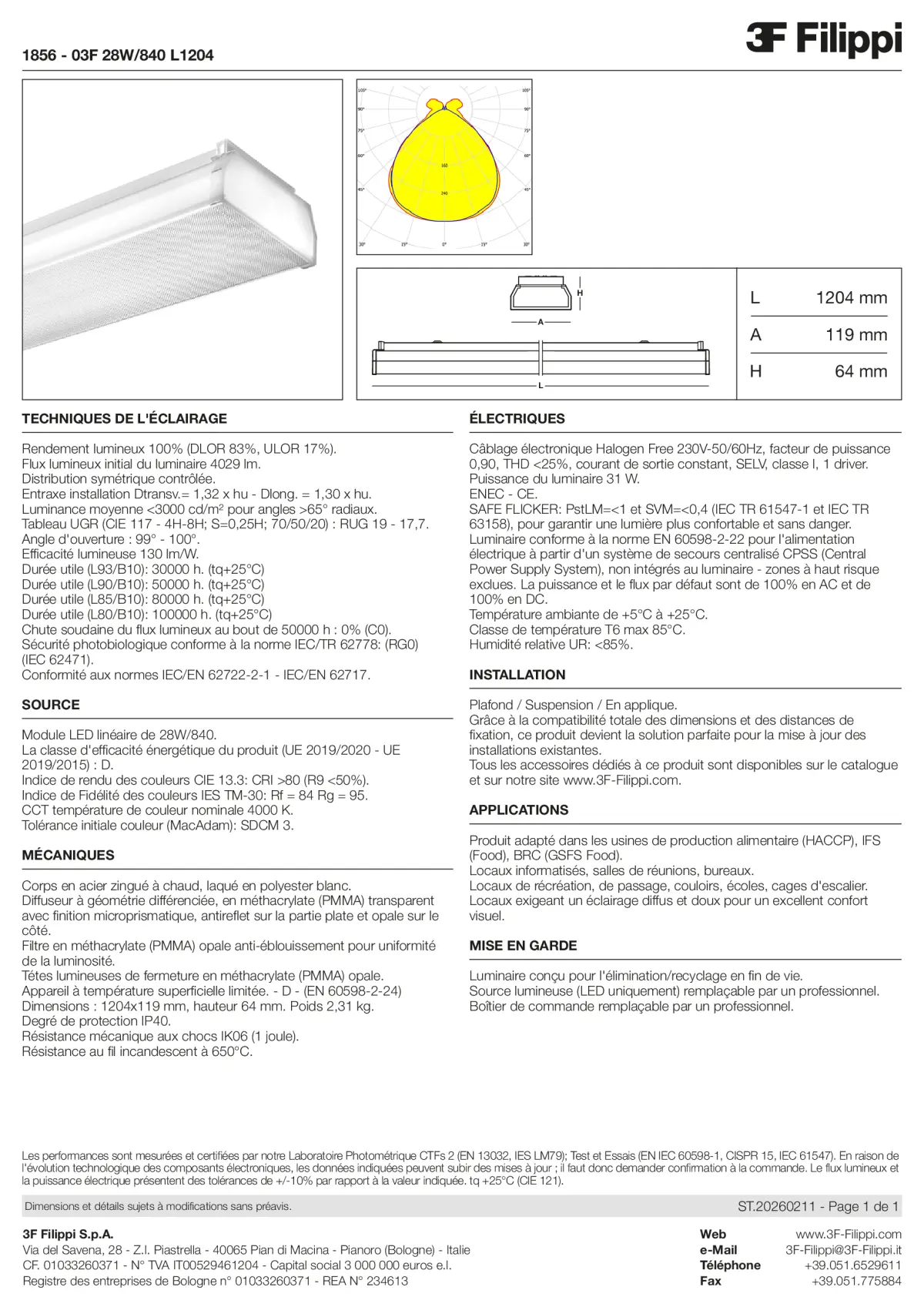 1856 - 03F 28W-840 L1204 - Datasheet - fr