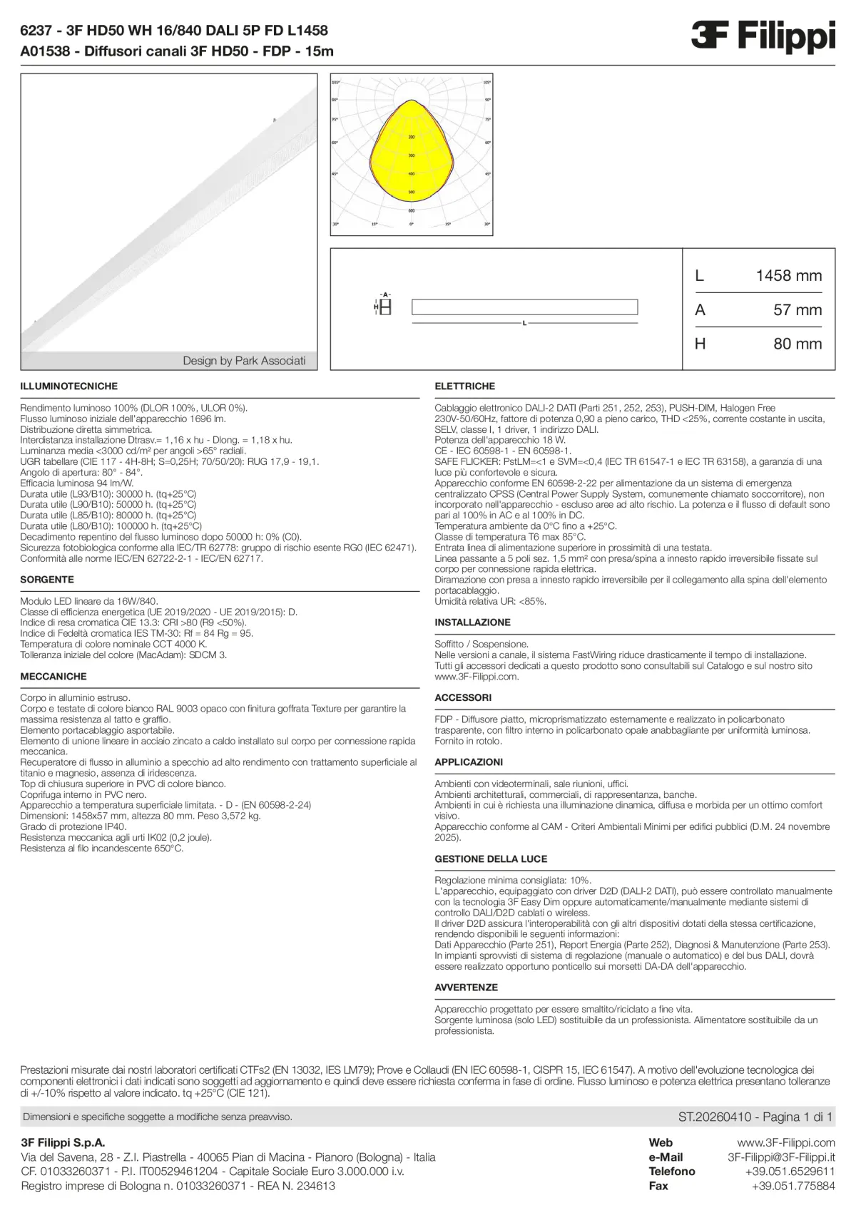 6237+A01538 - 3F HD50 WH 16-840 DALI 5P FD L1458 + FDP - Datasheet - it