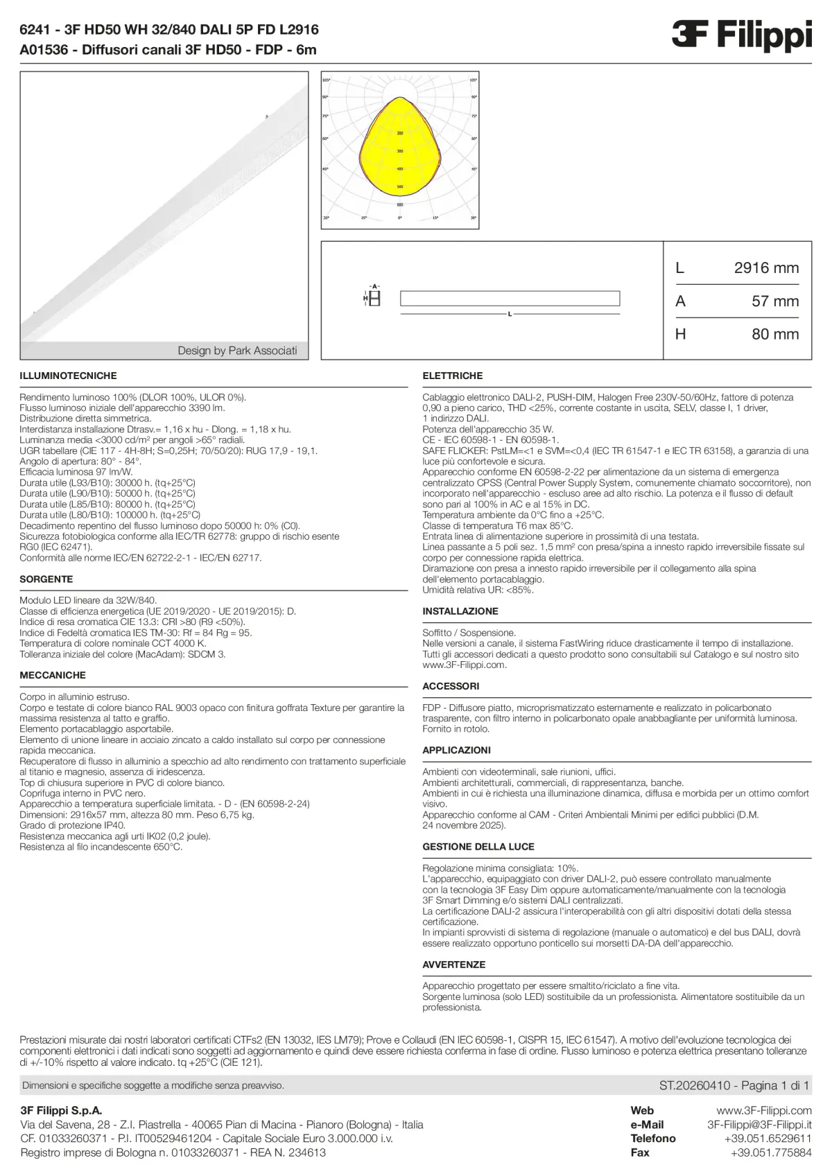 6241+A01536 - 3F HD50 WH 32-840 DALI 5P FD L2916 + FDP - Datasheet - it