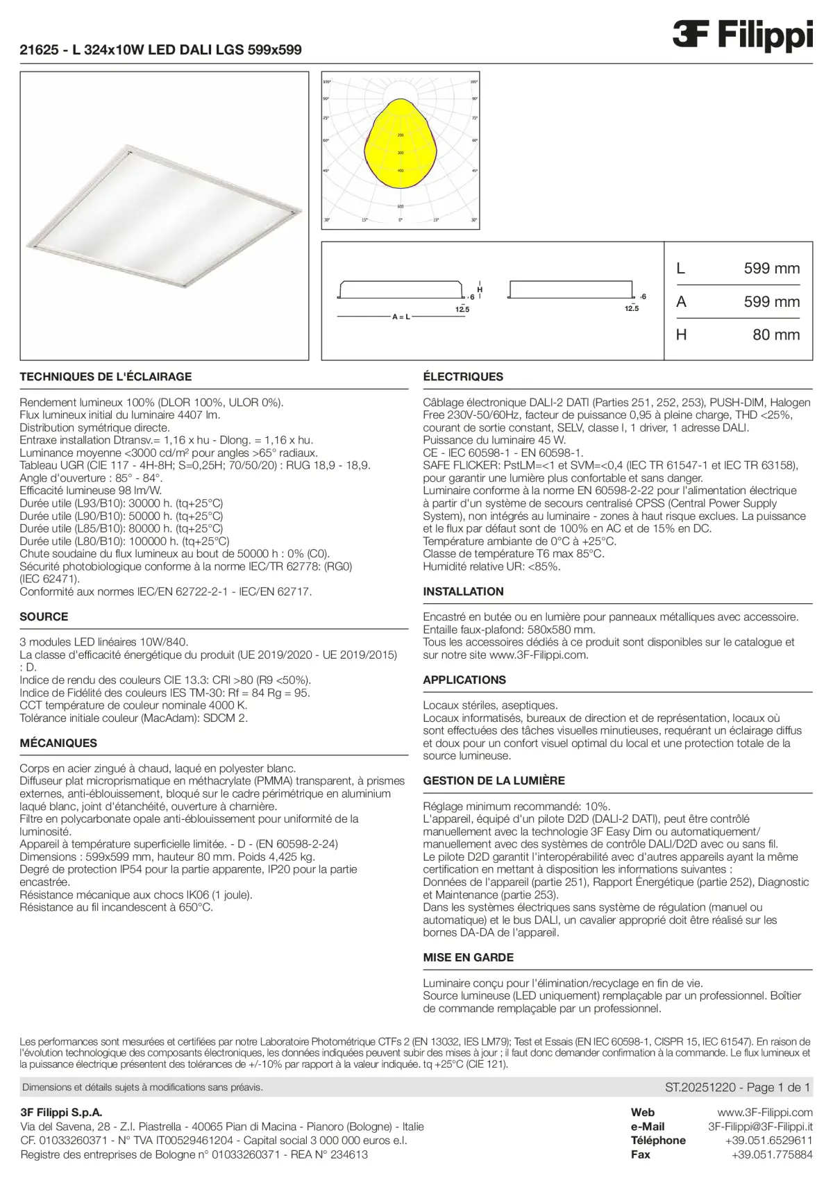21625 - L 324x10W LED DALI LGS 599x599 - Datasheet - fr