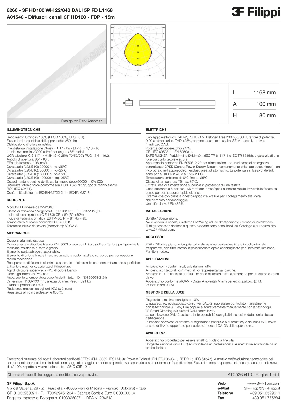 6266+A01546 - 3F HD100 WH 22-840 DALI 5P FD L1168 + FDP - Datasheet - it