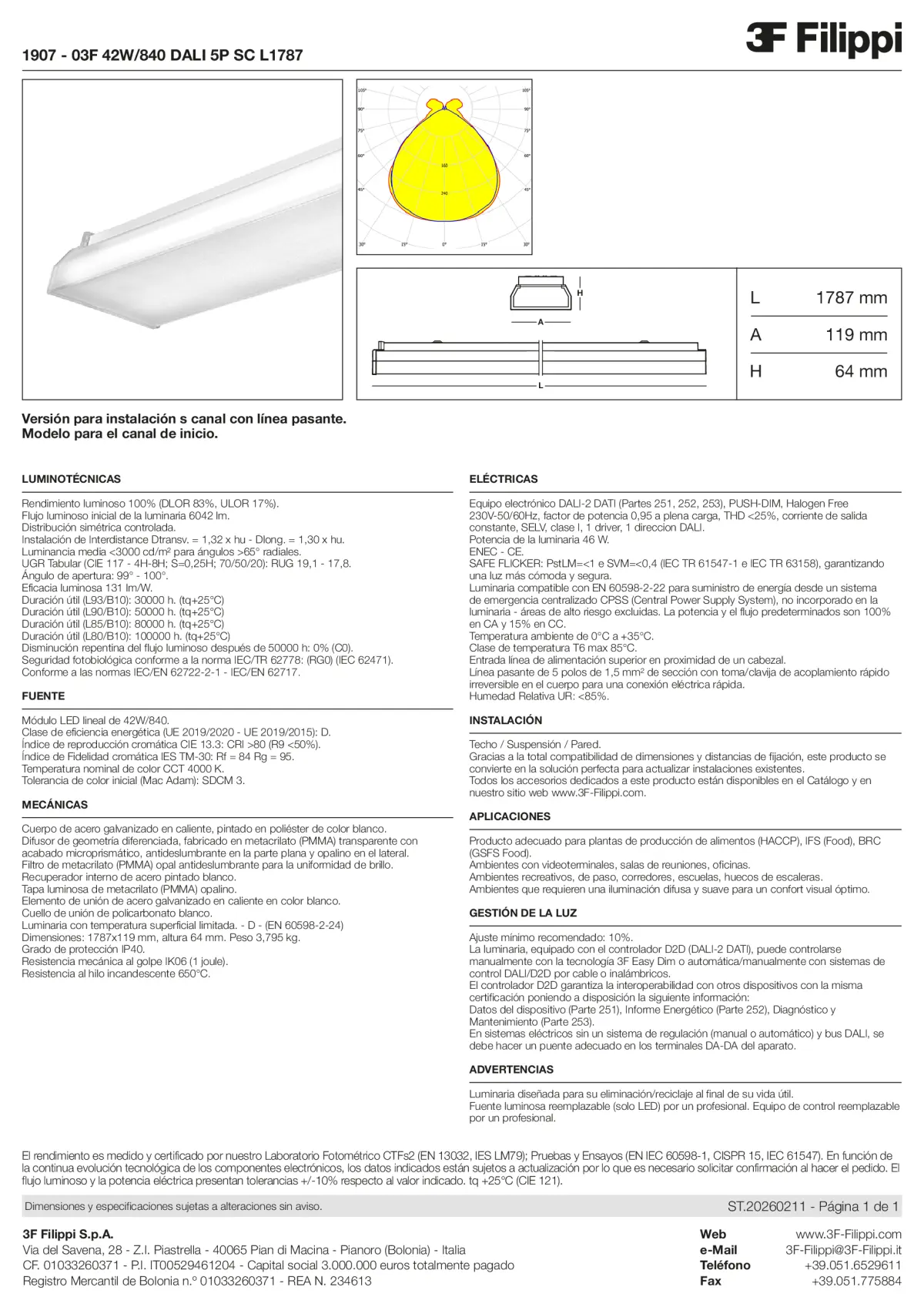1907 - 03F 42W-840 DALI 5P SC L1787 - Datasheet - es