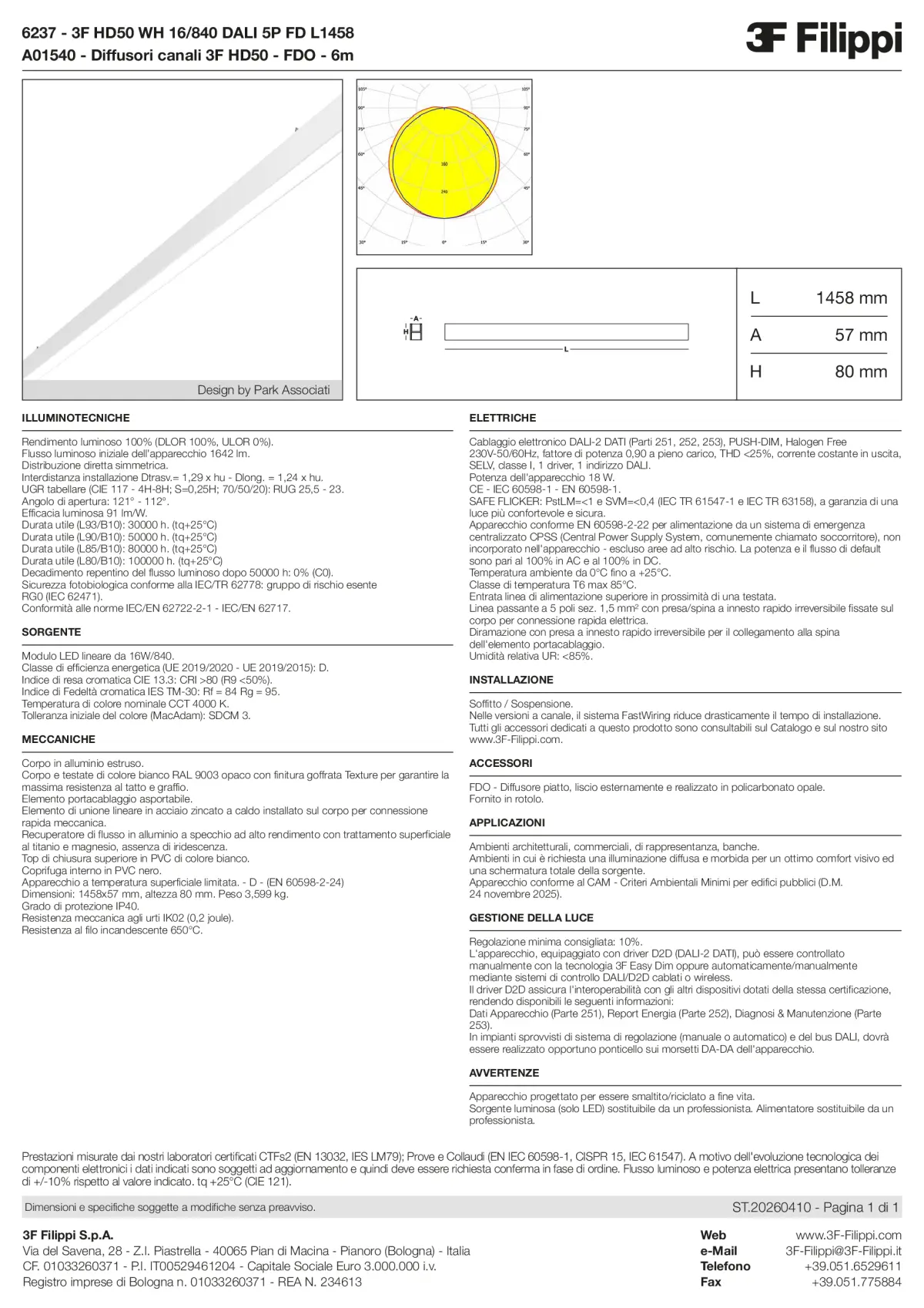 6237+A01540 - 3F HD50 WH 16-840 DALI 5P FD L1458 + FDO - Datasheet - it