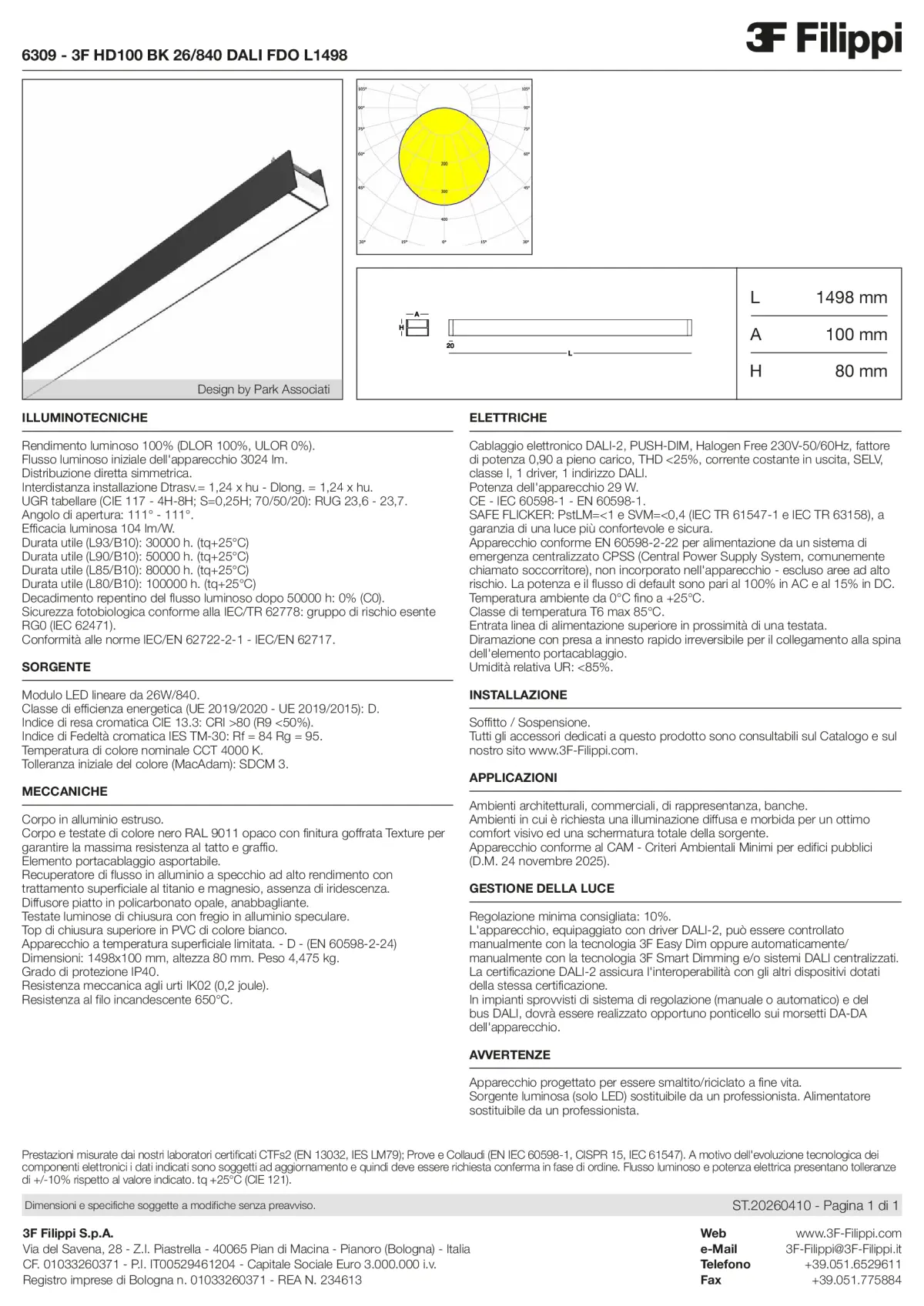 6309 - 3F HD100 BK 26-840 DALI FDO L1498 - Datasheet - it