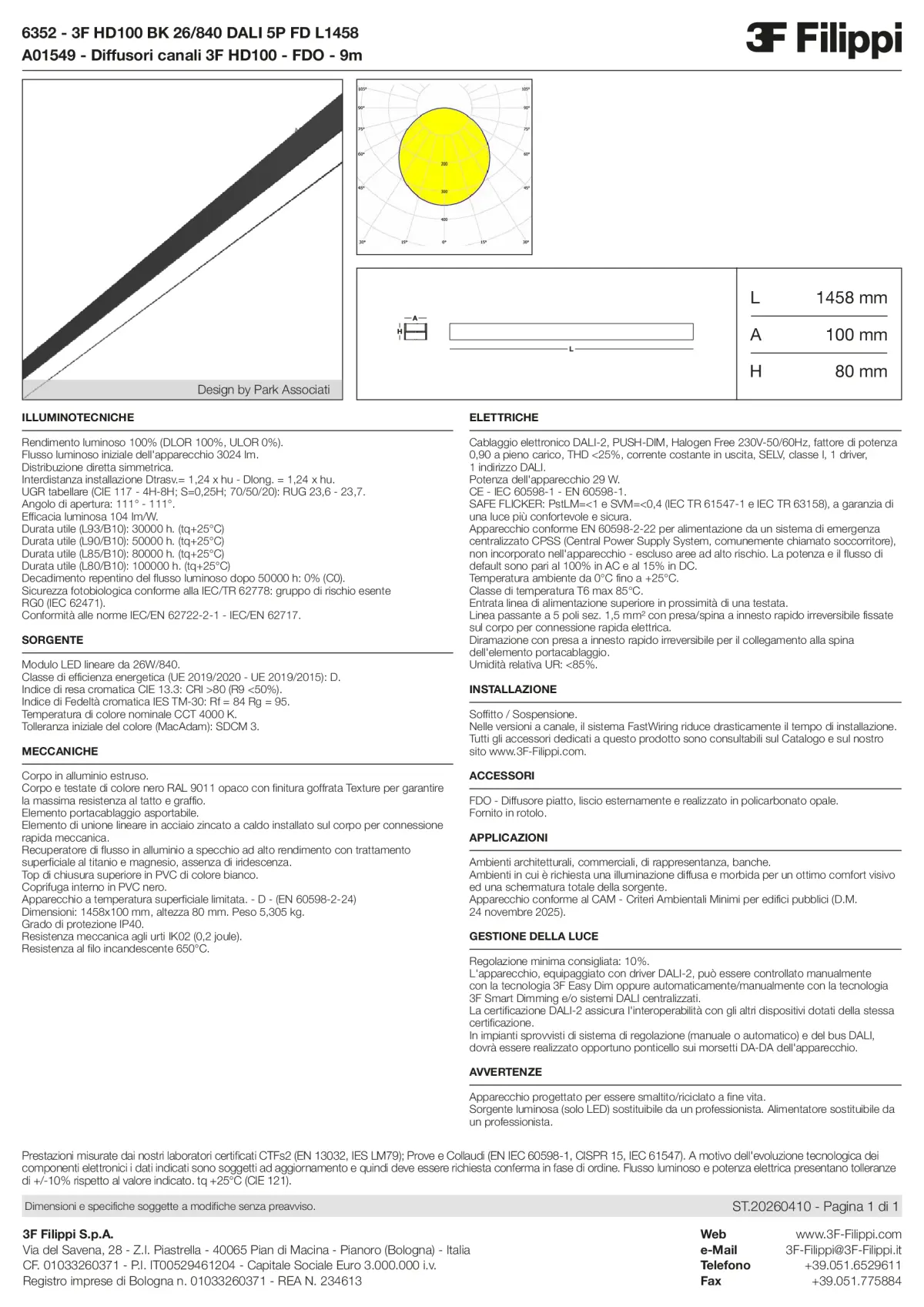 6352+A01549 - 3F HD100 BK 26-840 DALI 5P FD L1458 + FDO - Datasheet - it