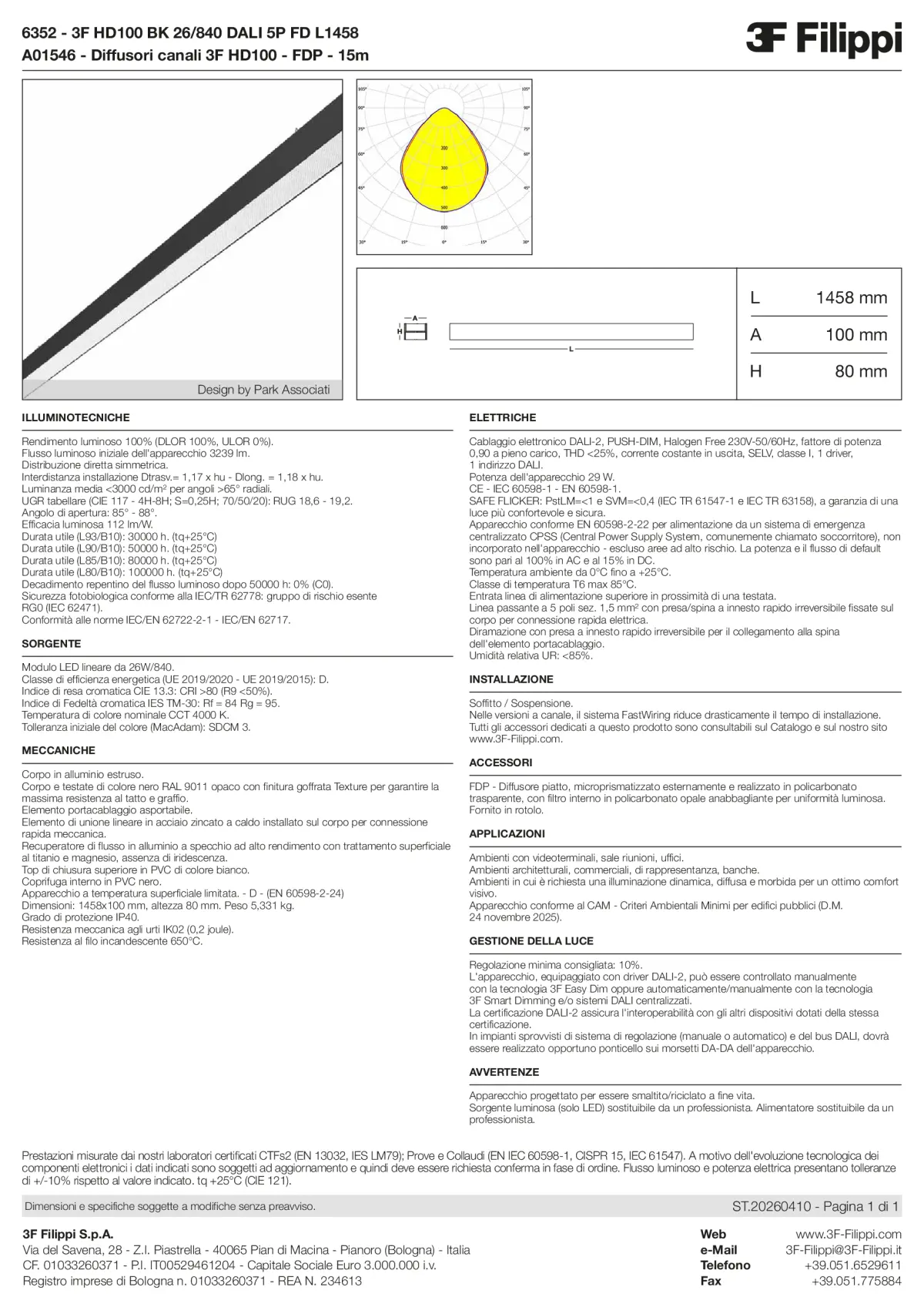 6352+A01546 - 3F HD100 BK 26-840 DALI 5P FD L1458 + FDP - Datasheet - it