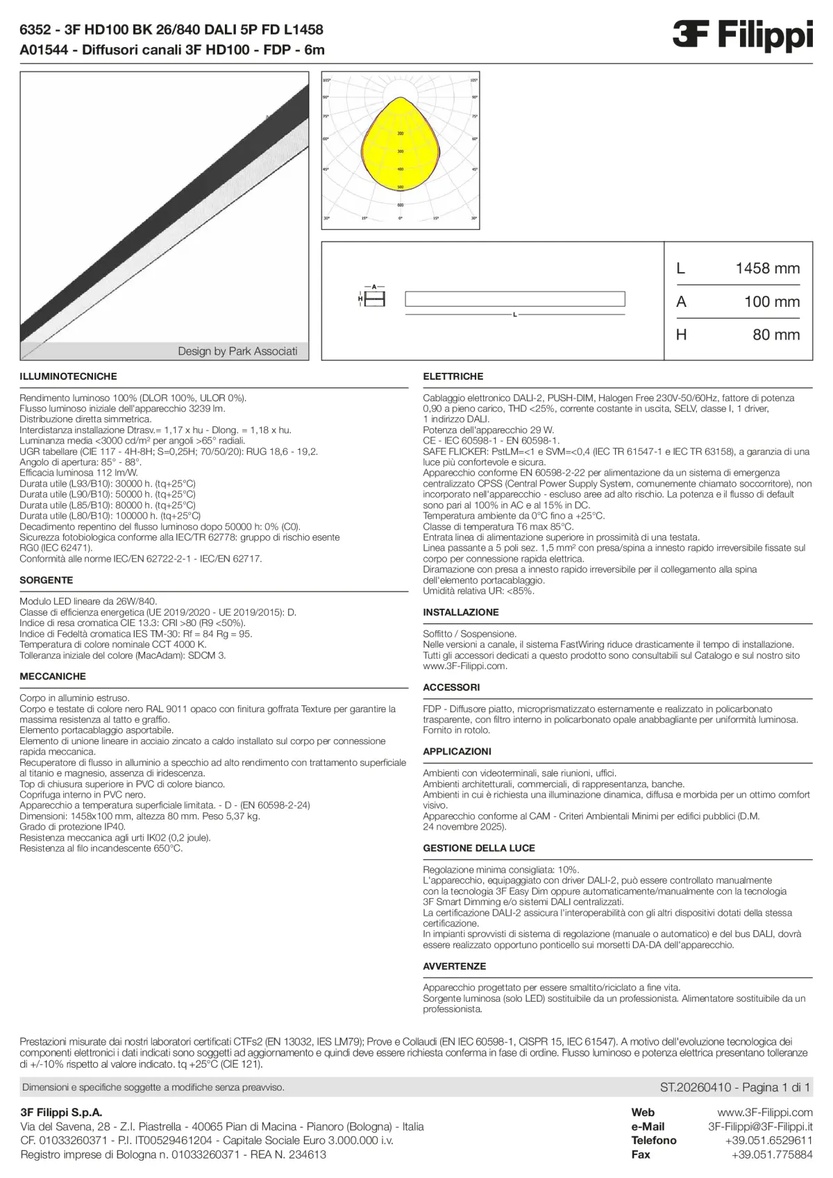6352+A01544 - 3F HD100 BK 26-840 DALI 5P FD L1458 + FDP - Datasheet - it