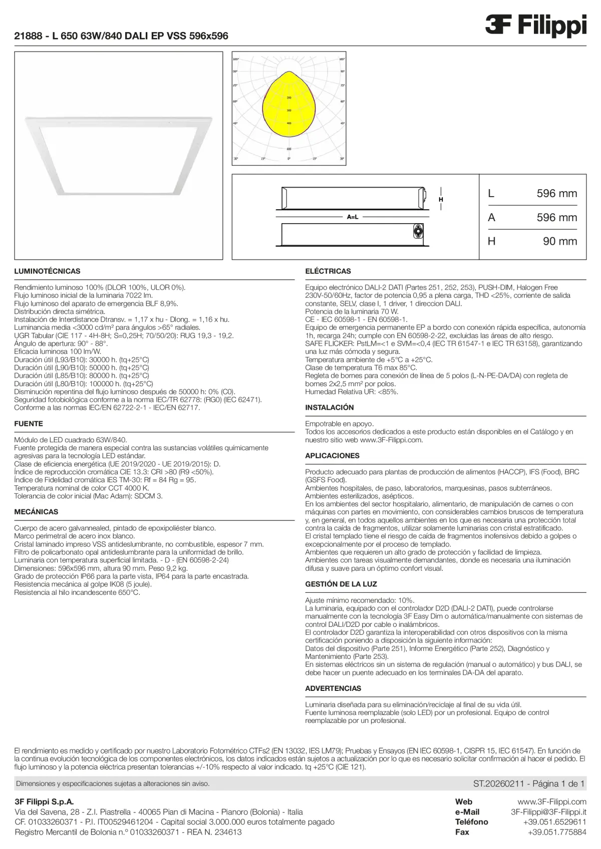 21888 - L 650 63W-840 DALI EP VSS 596x596 - Datasheet - es