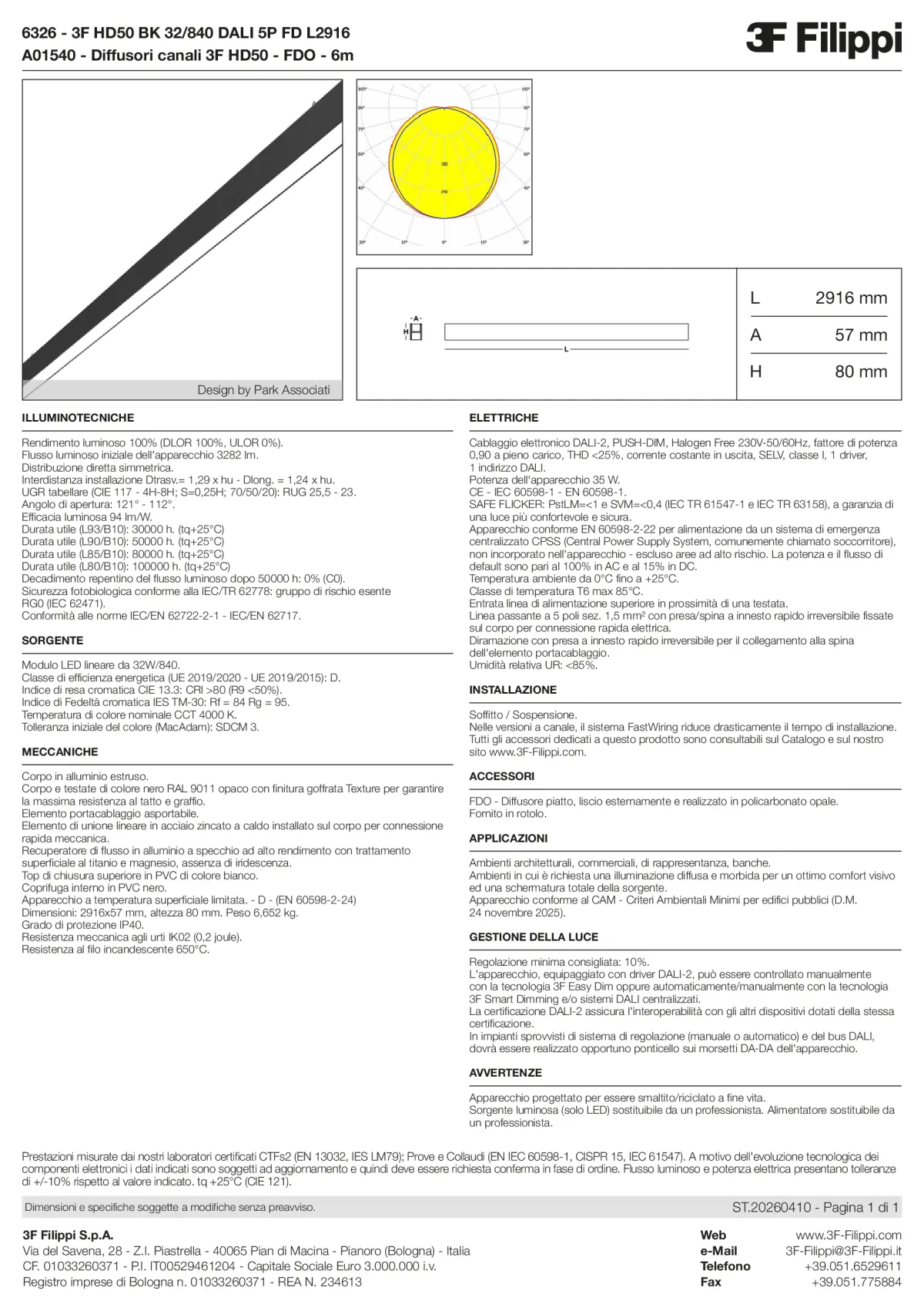 6326+A01540 - 3F HD50 BK 32-840 DALI 5P FD L2916 + FDO - Datasheet - it