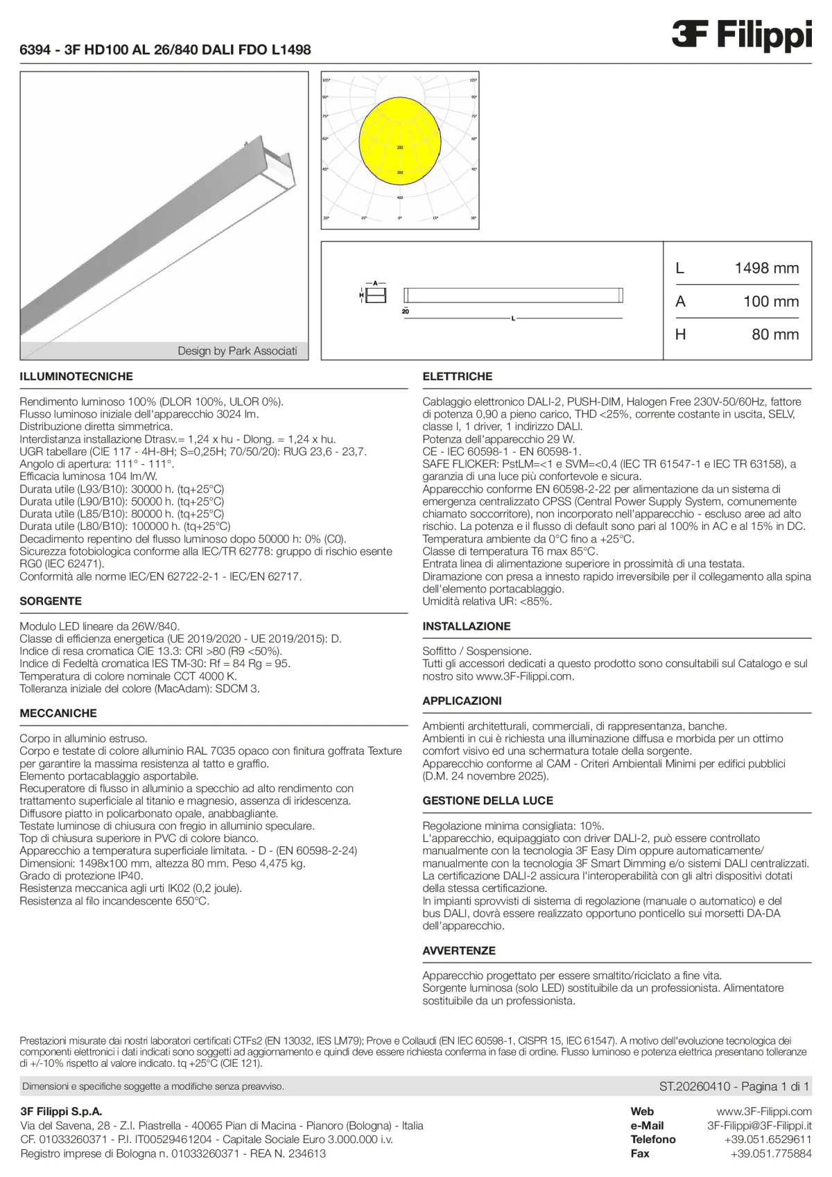 6394 - 3F HD100 AL 26-840 DALI FDO L1498 - Datasheet - it