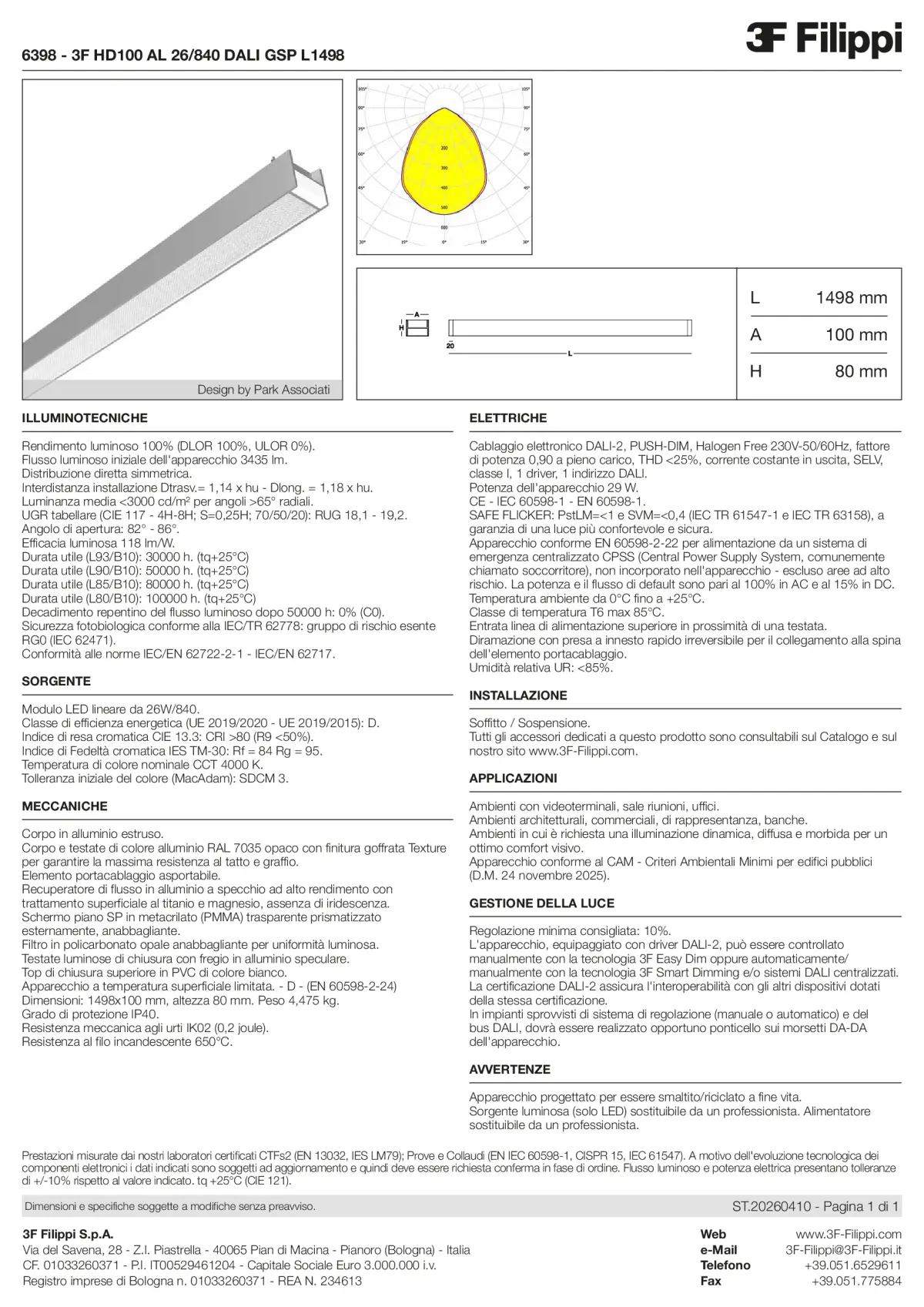 6398 - 3F HD100 AL 26-840 DALI GSP L1498 - Datasheet - it