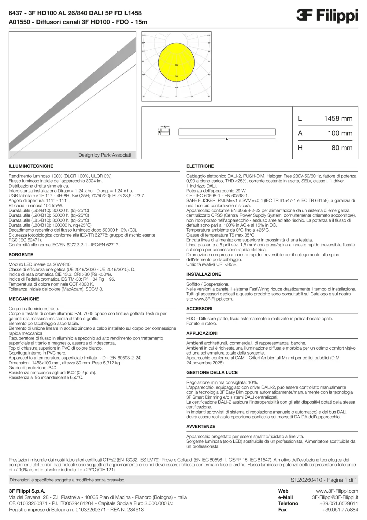 6437+A01550 - 3F HD100 AL 26-840 DALI 5P FD L1458 + FDO - Datasheet - it