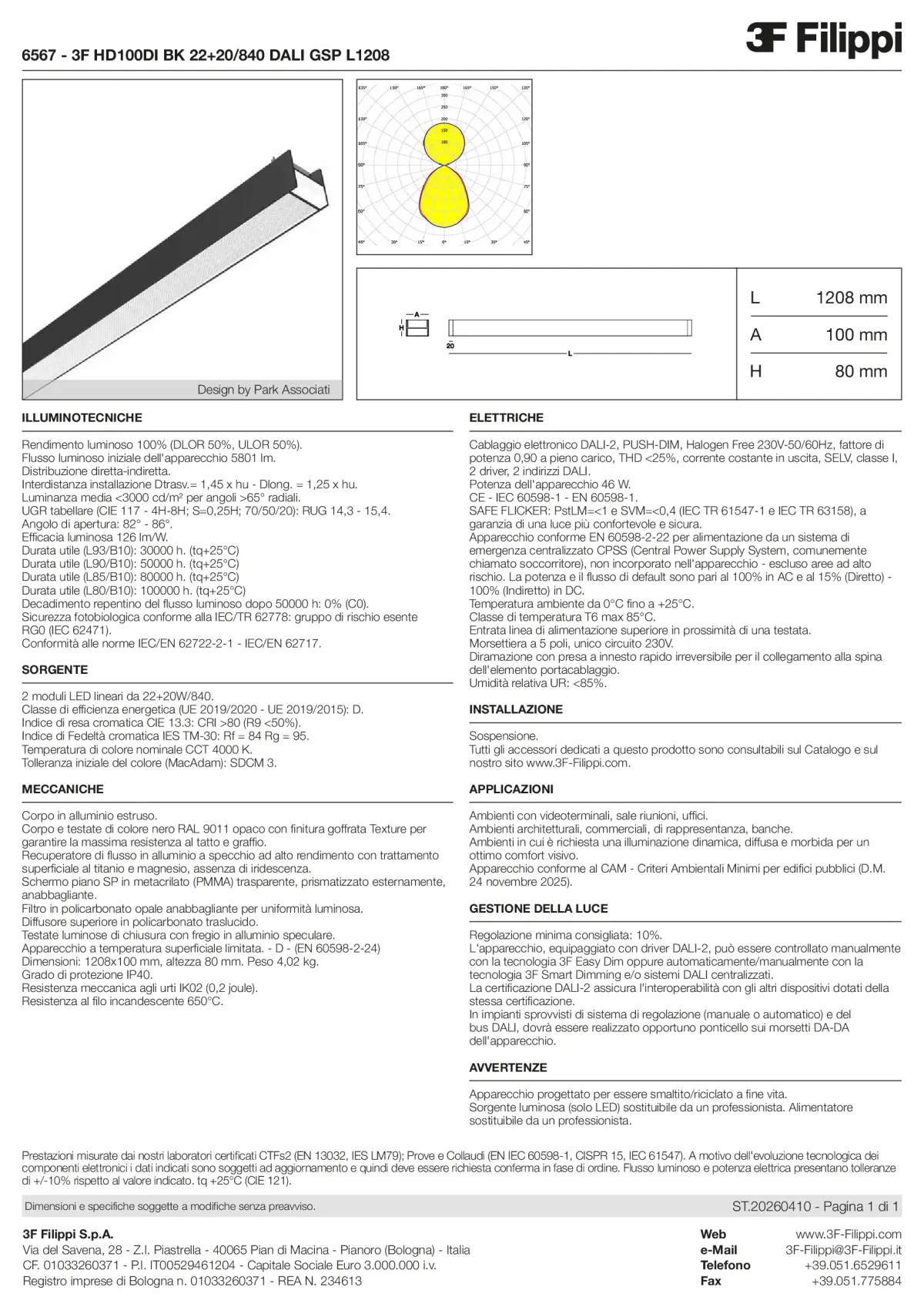 6567 - 3F HD100DI BK 22+20-840 DALI GSP L1208 - Datasheet - it