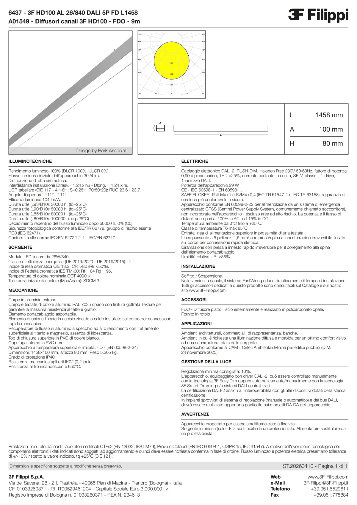 6437+A01549 - 3F HD100 AL 26-840 DALI 5P FD L1458 + FDO - Datasheet - it