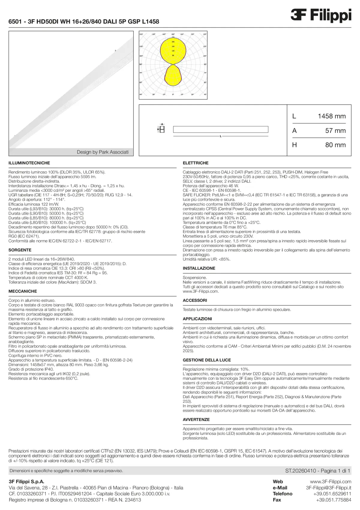 6501 - 3F HD50DI WH 16+26-840 DALI 5P GSP L1458 - Datasheet - it