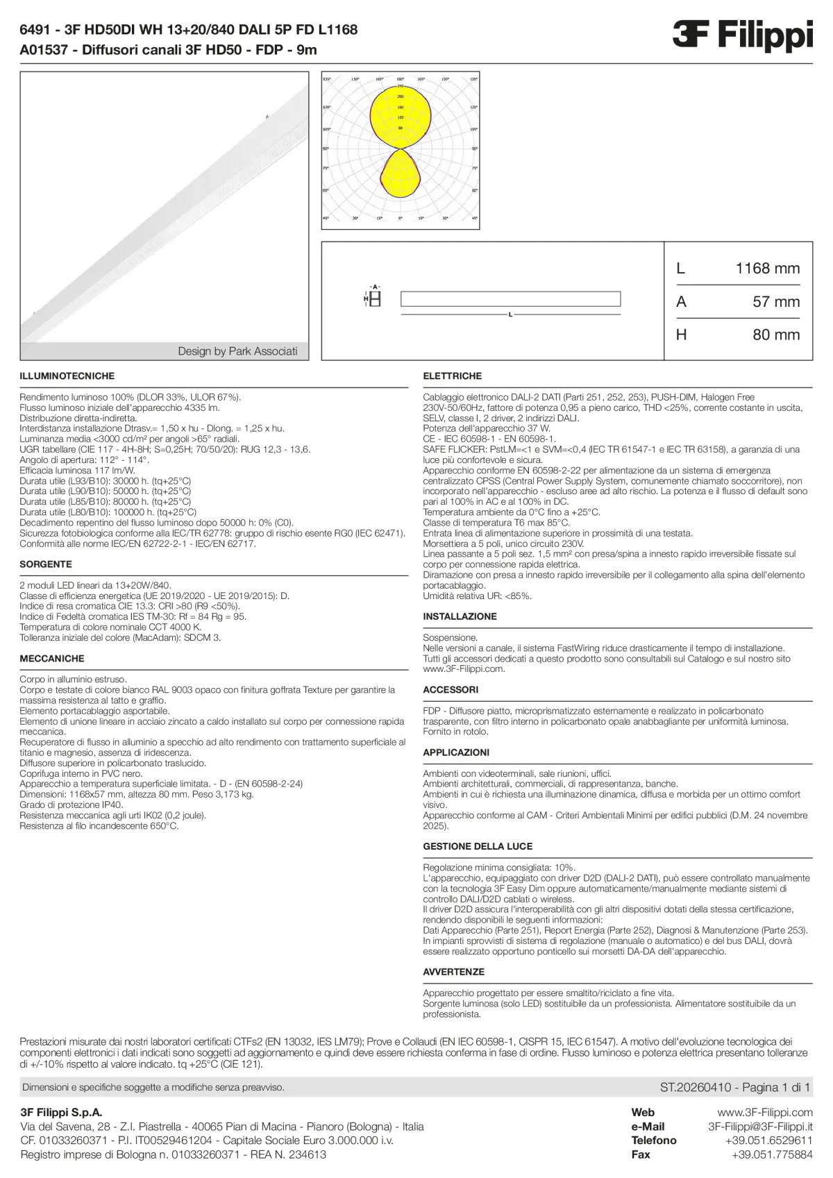 6491+A01537 - 3F HD50DI WH 13+20-840 DALI 5P FD L1168 + FDP - Datasheet - it