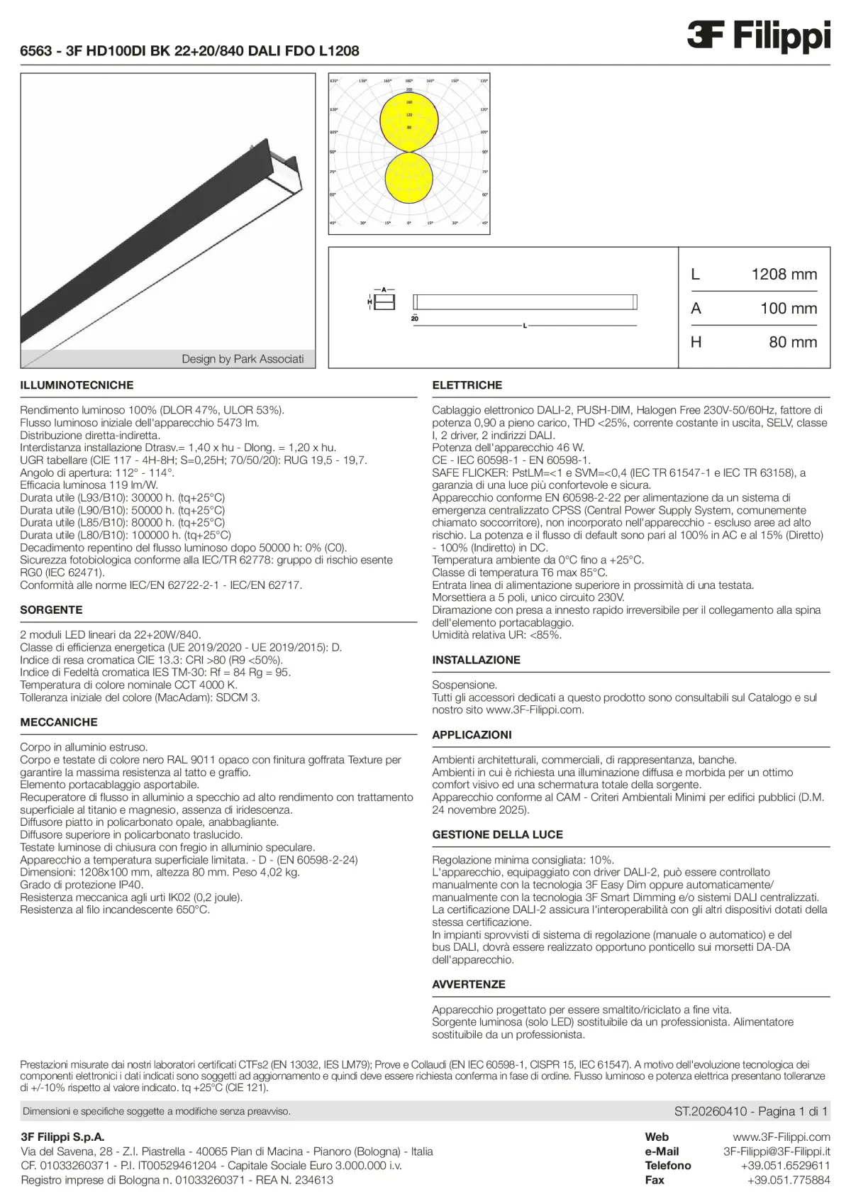 6563 - 3F HD100DI BK 22+20-840 DALI FDO L1208 - Datasheet - it