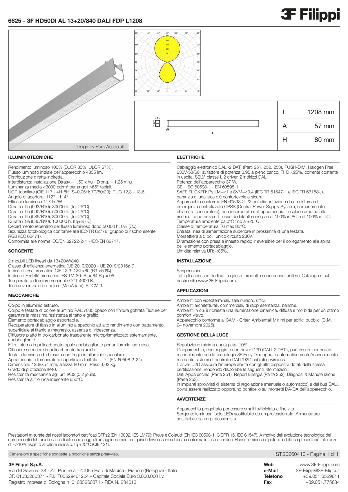 6625 - 3F HD50DI AL 13+20-840 DALI FDP L1208 - Datasheet - it