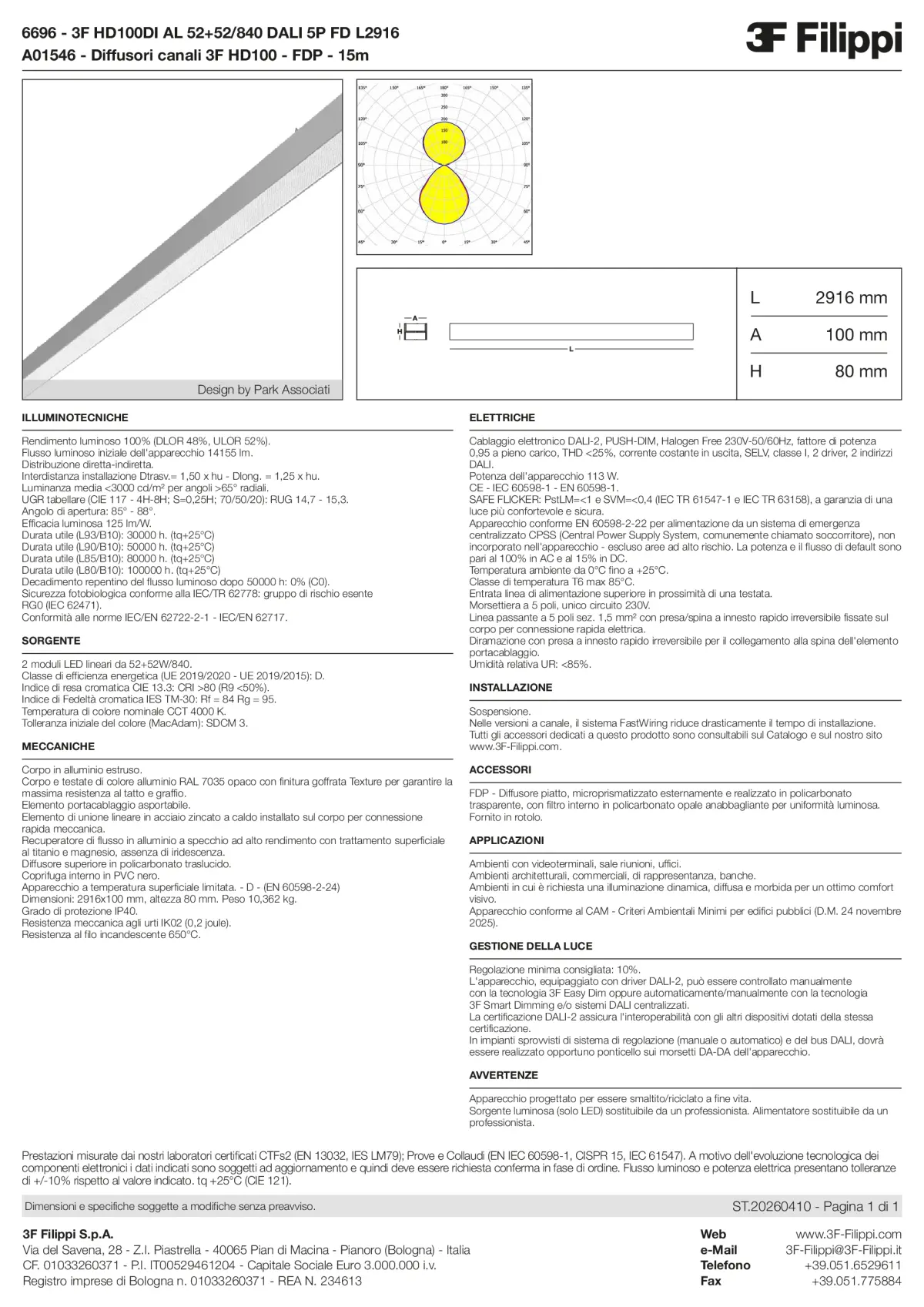 6696+A01546 - 3F HD100DI AL 52+52-840 DALI 5P FD L2916 + FDP - Datasheet - it