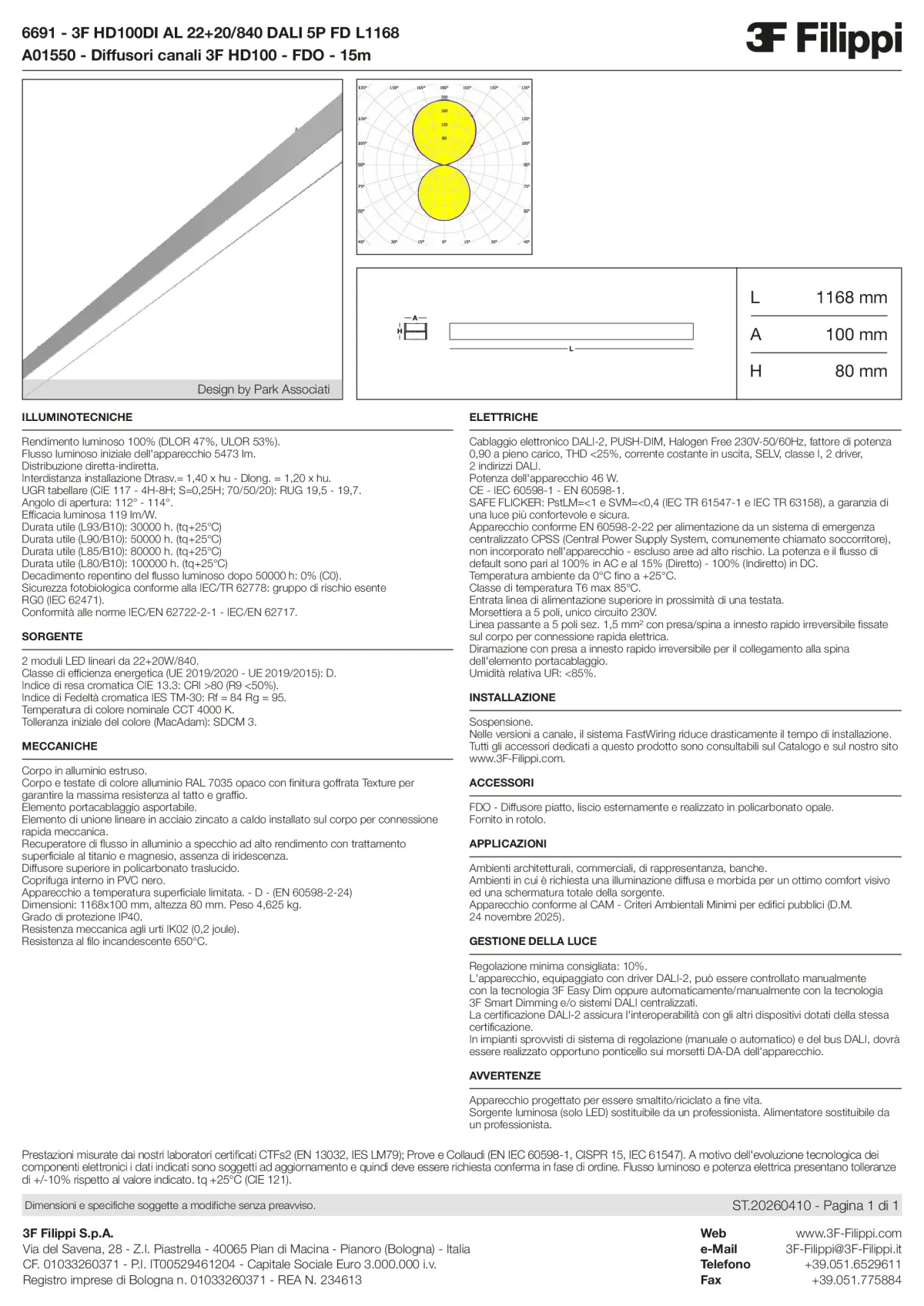6691+A01550 - 3F HD100DI AL 22+20-840 DALI 5P FD L1168 + FDO - Datasheet - it