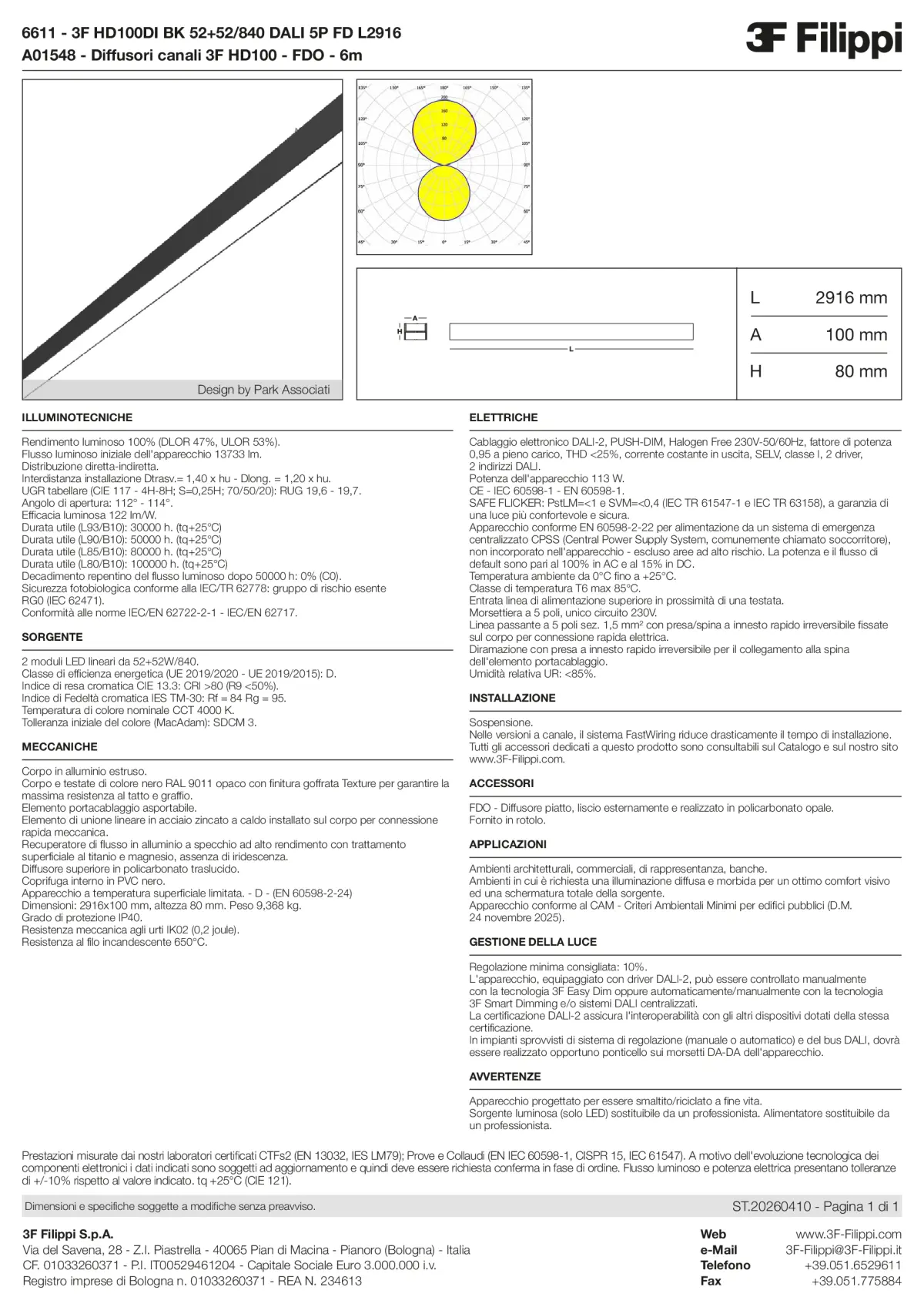6611+A01548 - 3F HD100DI BK 52+52-840 DALI 5P FD L2916 + FDO - Datasheet - it