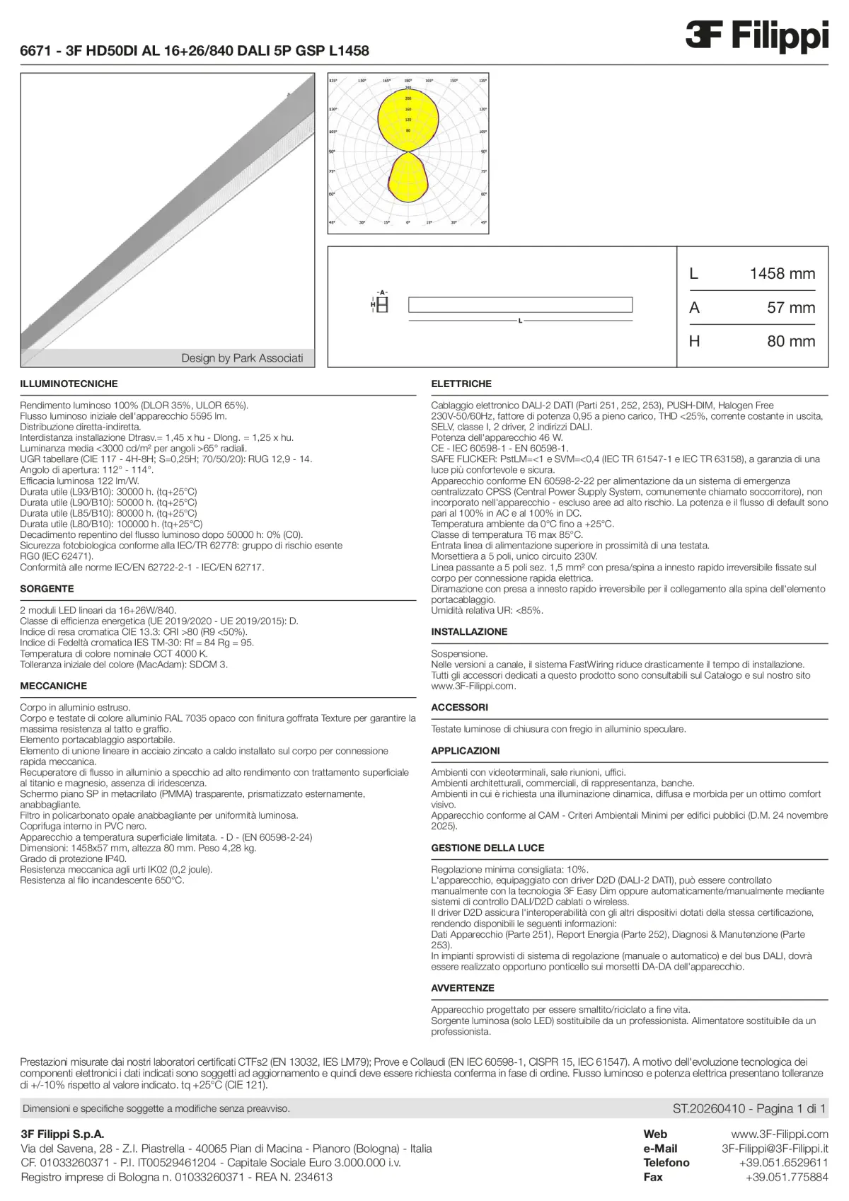 6671 - 3F HD50DI AL 16+26-840 DALI 5P GSP L1458 - Datasheet - it