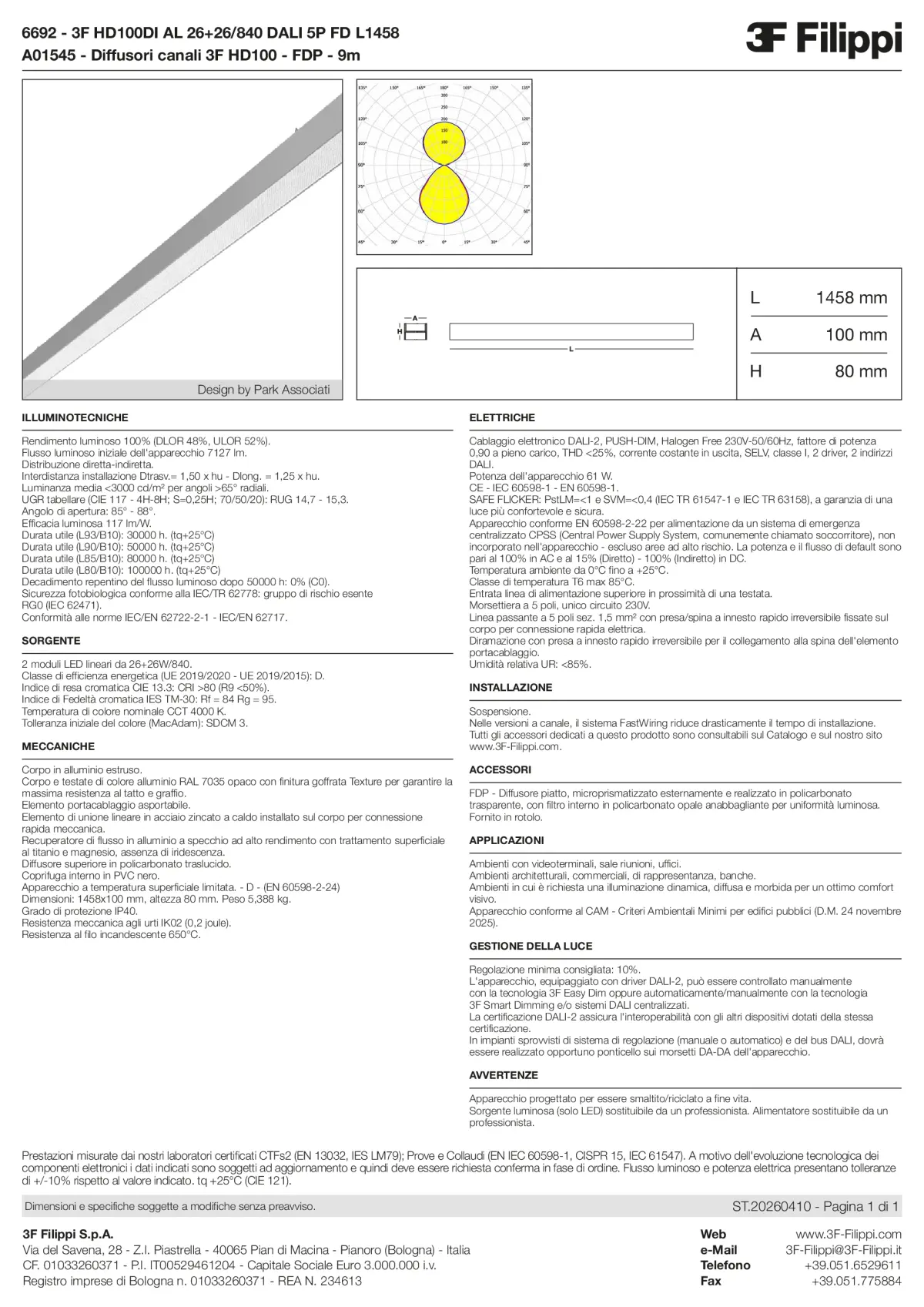 6692+A01545 - 3F HD100DI AL 26+26-840 DALI 5P FD L1458 + FDP - Datasheet - it