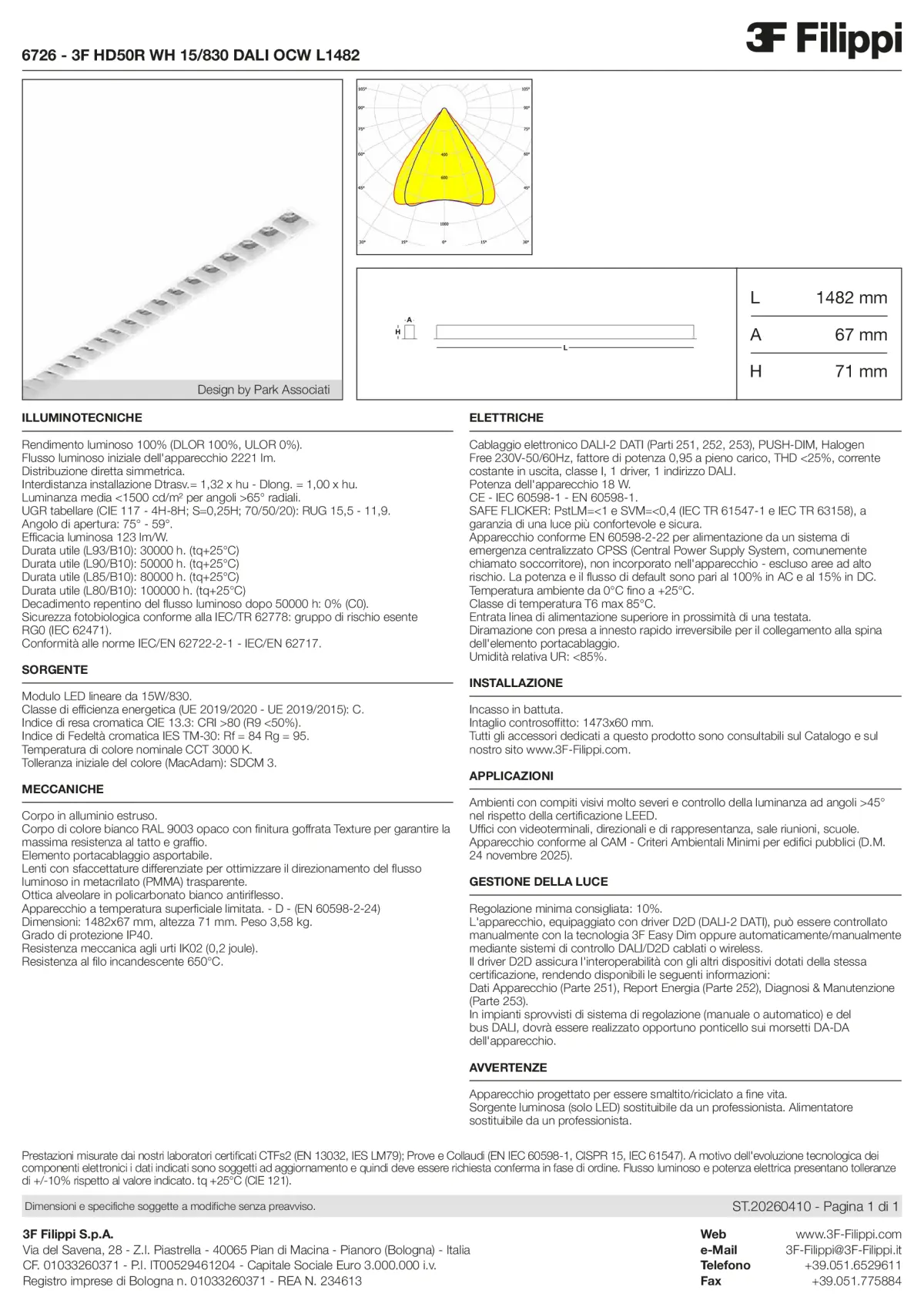 6726 - 3F HD50R WH 15-830 DALI OCW L1482 - Datasheet - it