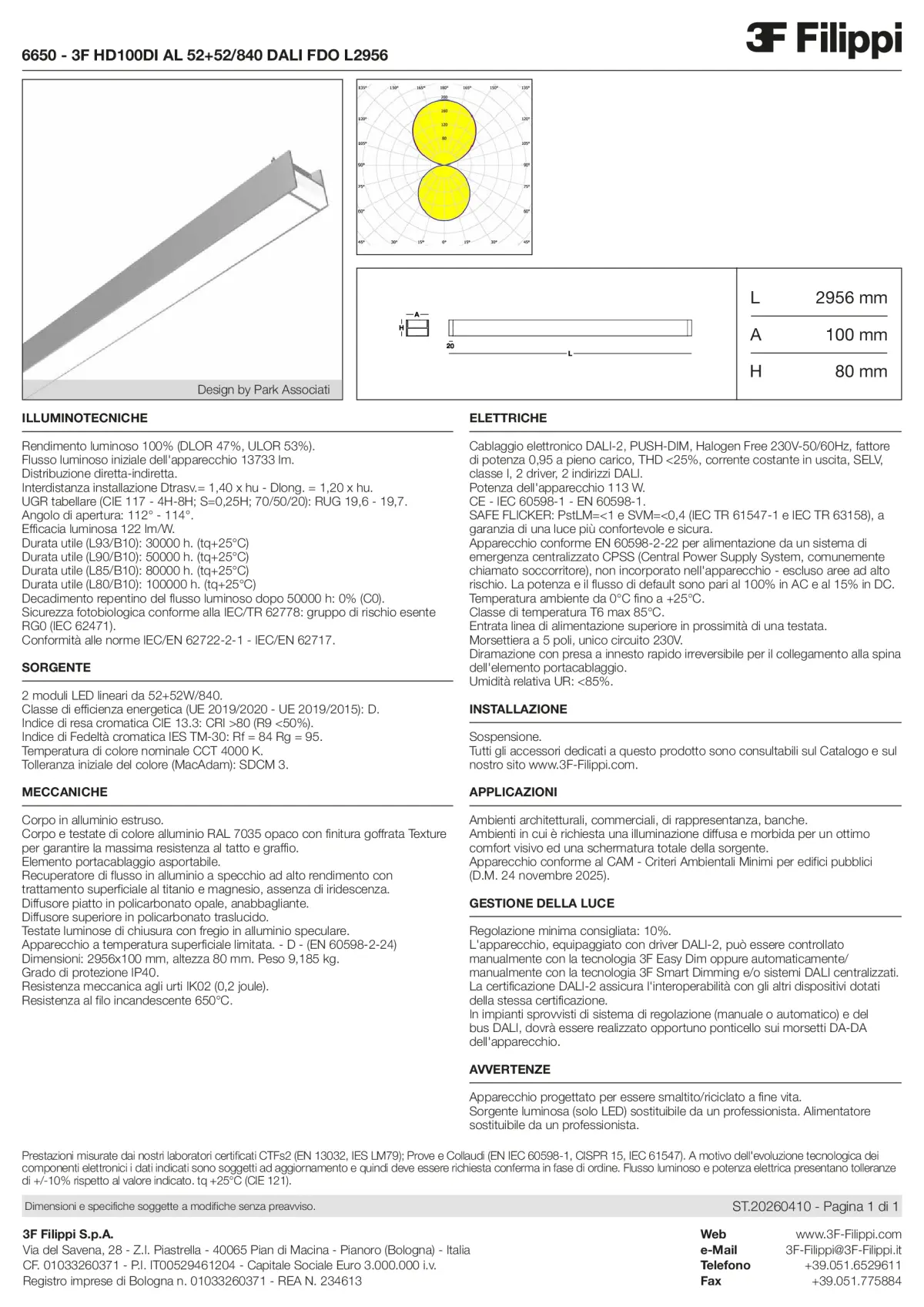 6650 - 3F HD100DI AL 52+52-840 DALI FDO L2956 - Datasheet - it