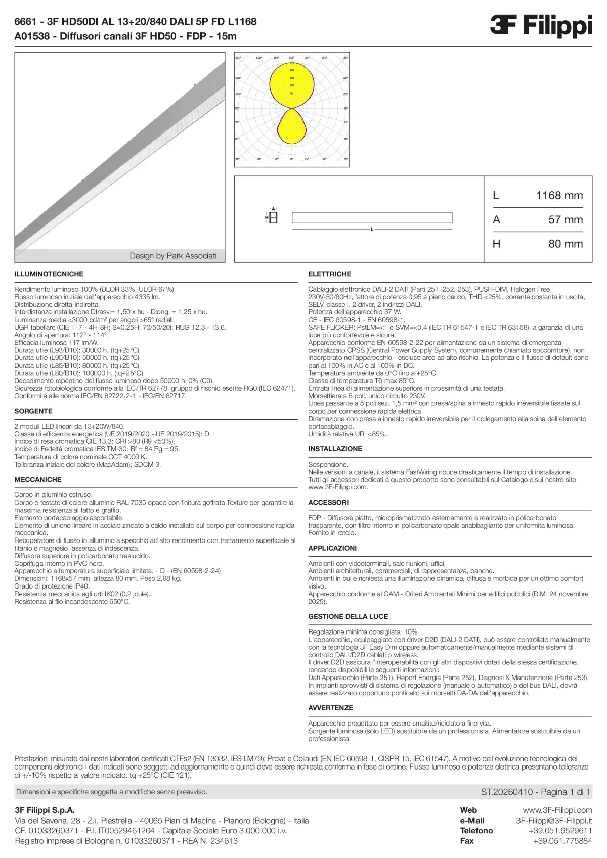6661+A01538 - 3F HD50DI AL 13+20-840 DALI 5P FD L1168 + FDP - Datasheet - it