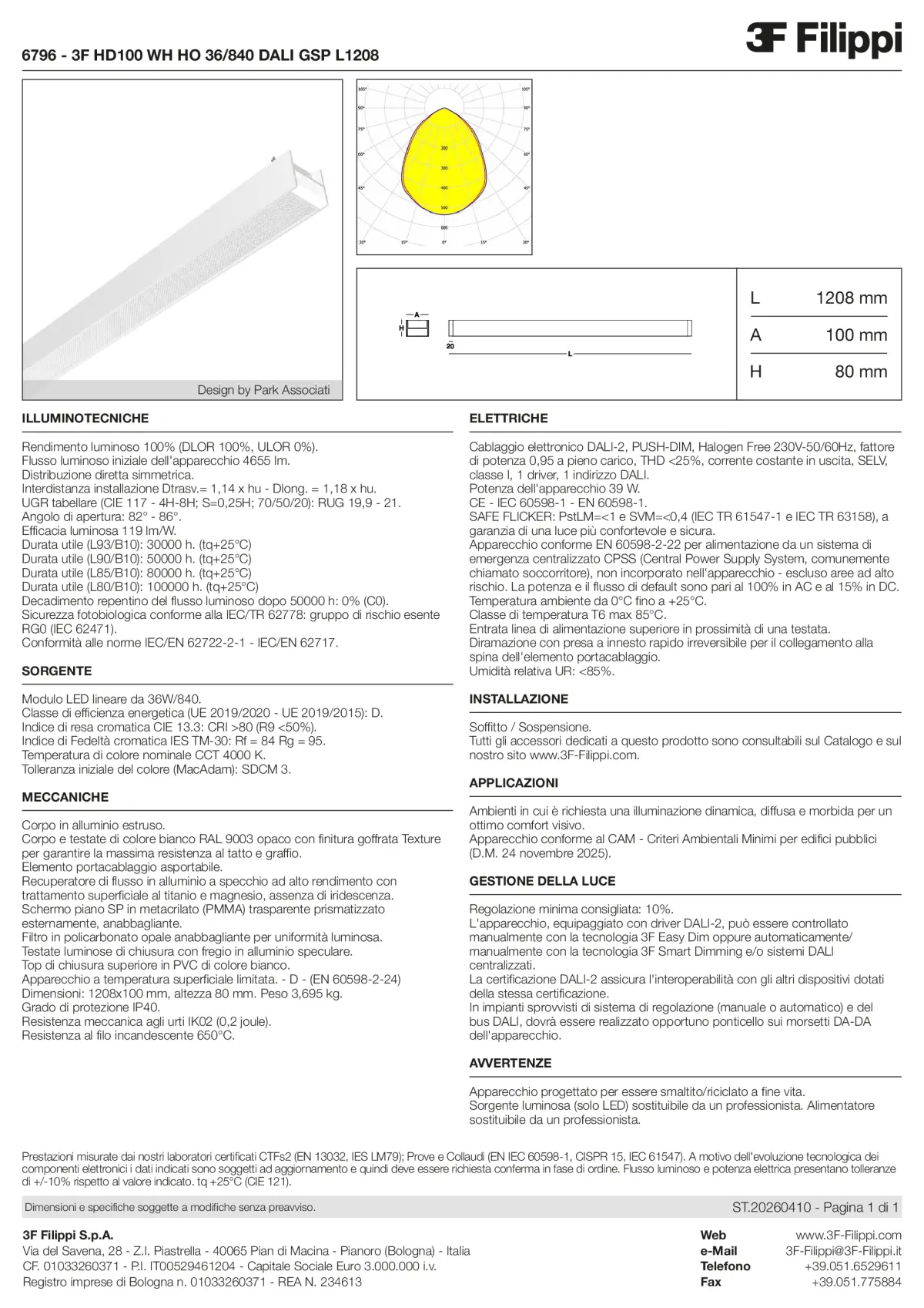 6796 - 3F HD100 WH HO 36-840 DALI GSP L1208 - Datasheet - it