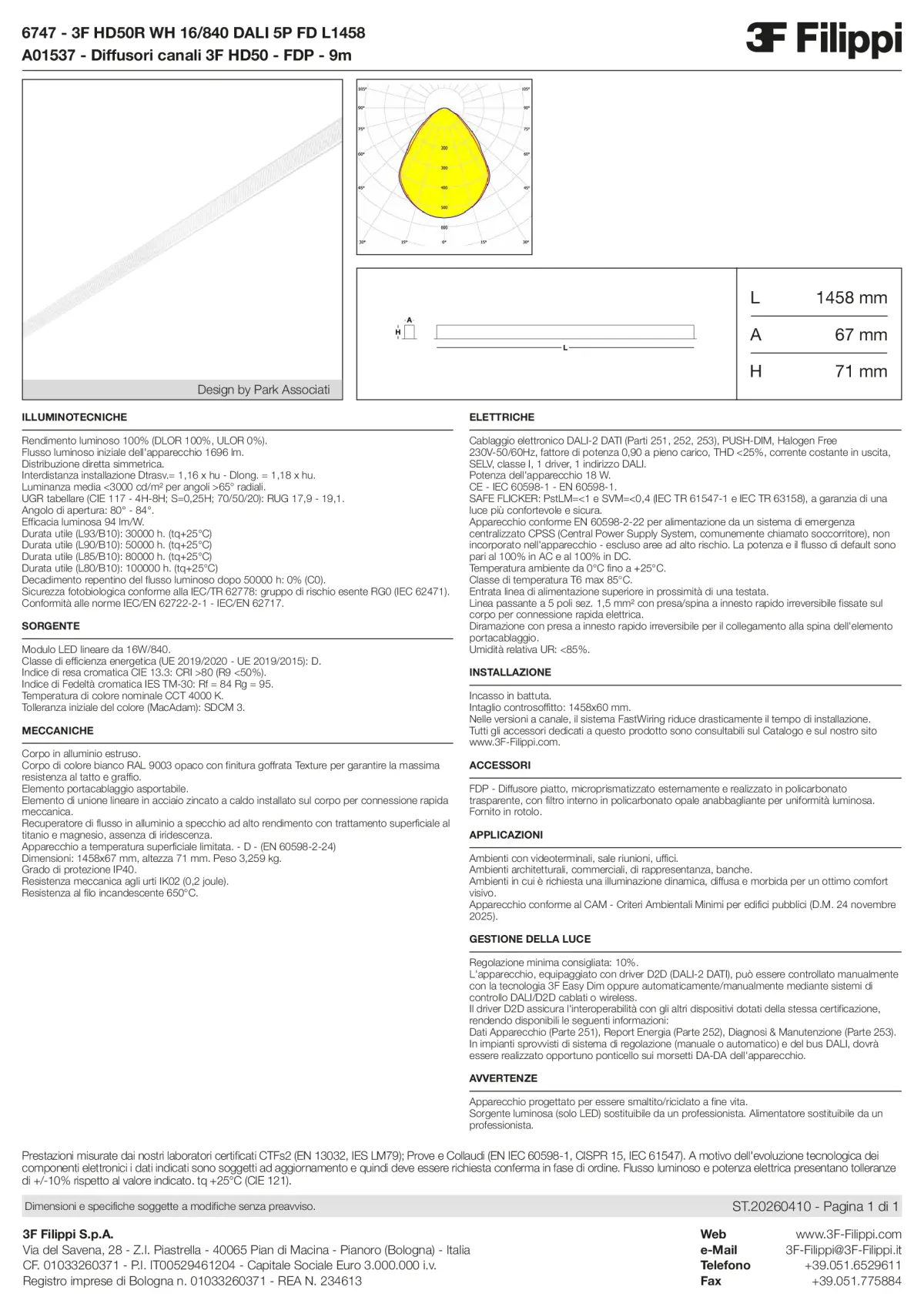 6747+A01537 - 3F HD50R WH 16-840 DALI 5P FD L1458 + FDP - Datasheet - it
