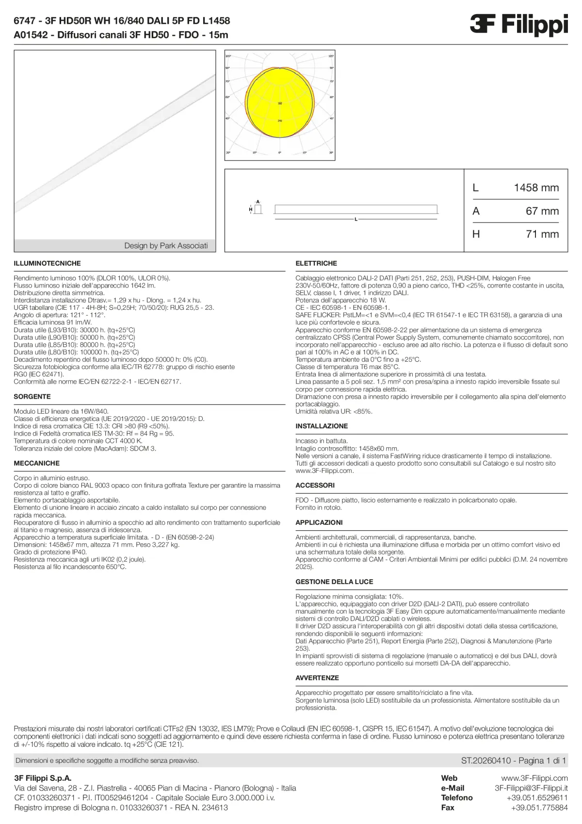 6747+A01542 - 3F HD50R WH 16-840 DALI 5P FD L1458 + FDO - Datasheet - it