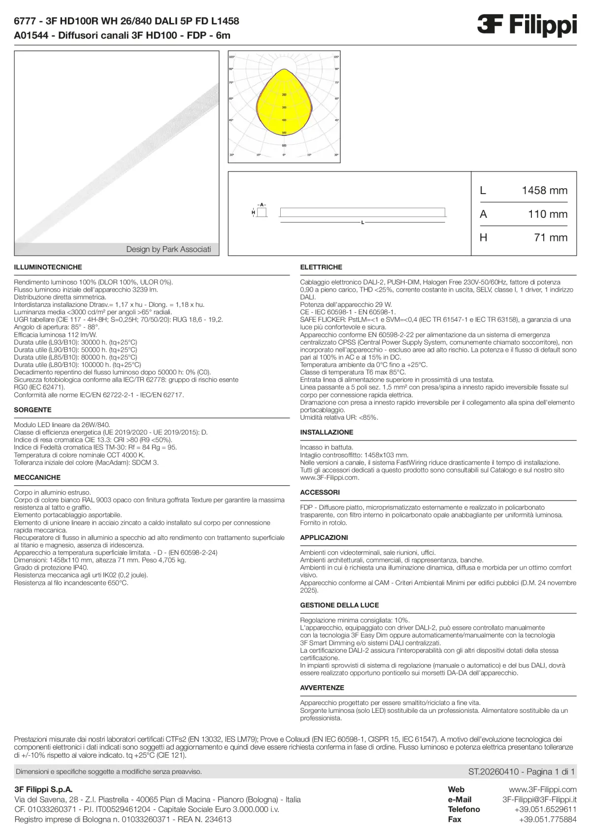 6777+A01544 - 3F HD100R WH 26-840 DALI 5P FD L1458 + FDP - Datasheet - it