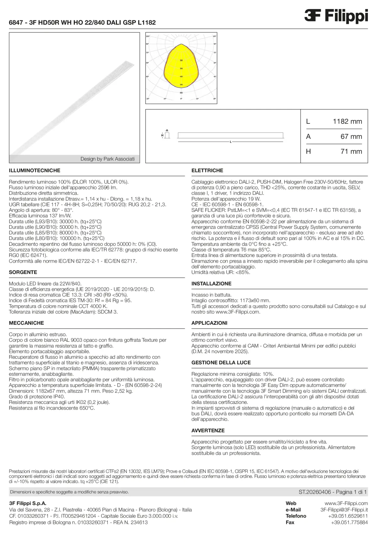 6847 - 3F HD50R WH HO 22-840 DALI GSP L1182 - Datasheet - it