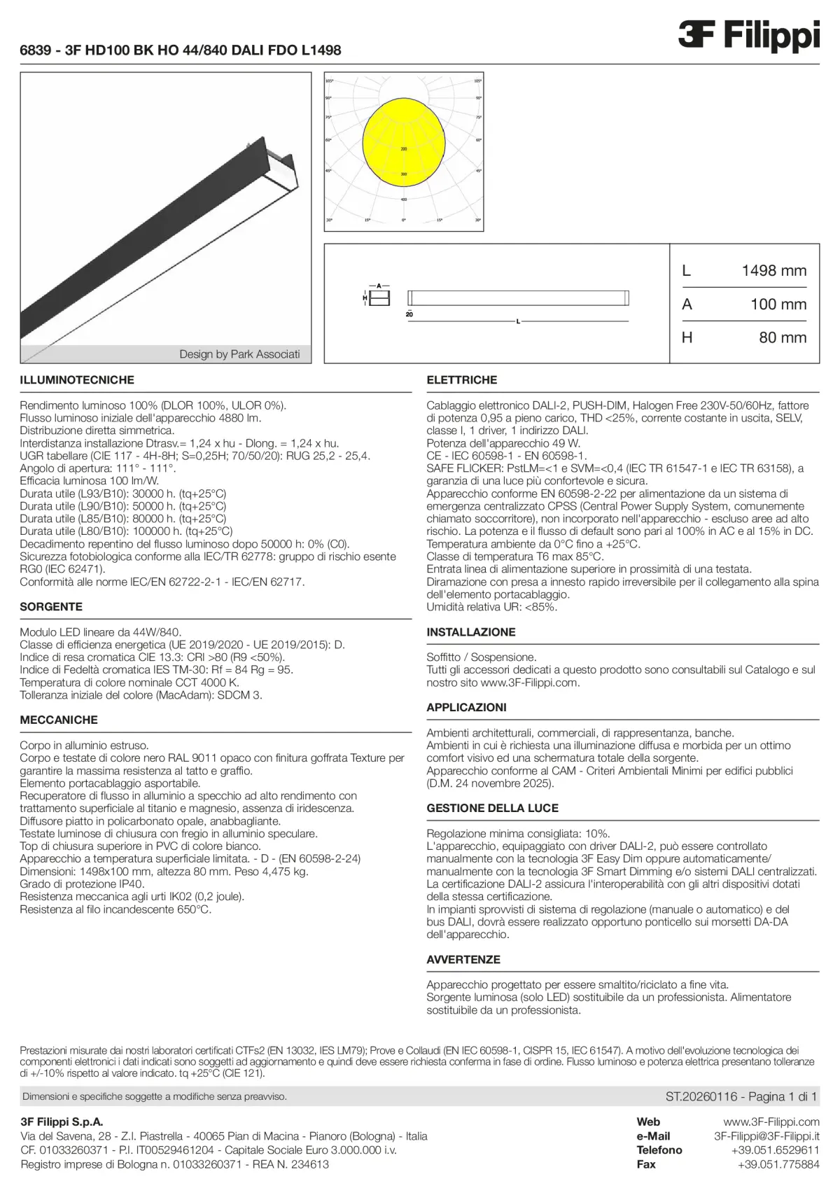 6839 - 3F HD100 BK HO 44-840 DALI FDO L1498 - Datasheet - it