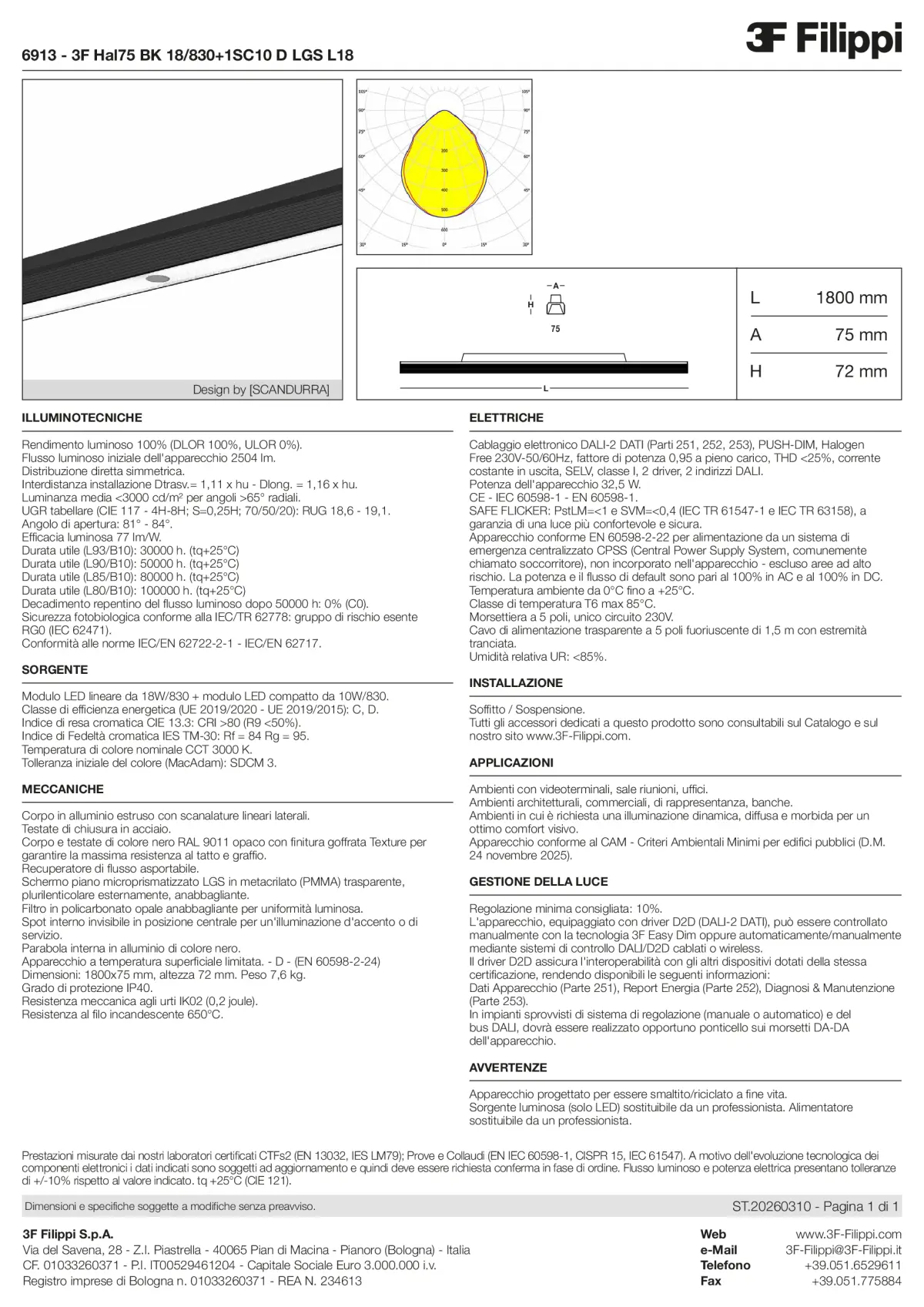 6913 - 3F Hal75 BK 18-830+1SC10 D LGS L18 - Datasheet - it