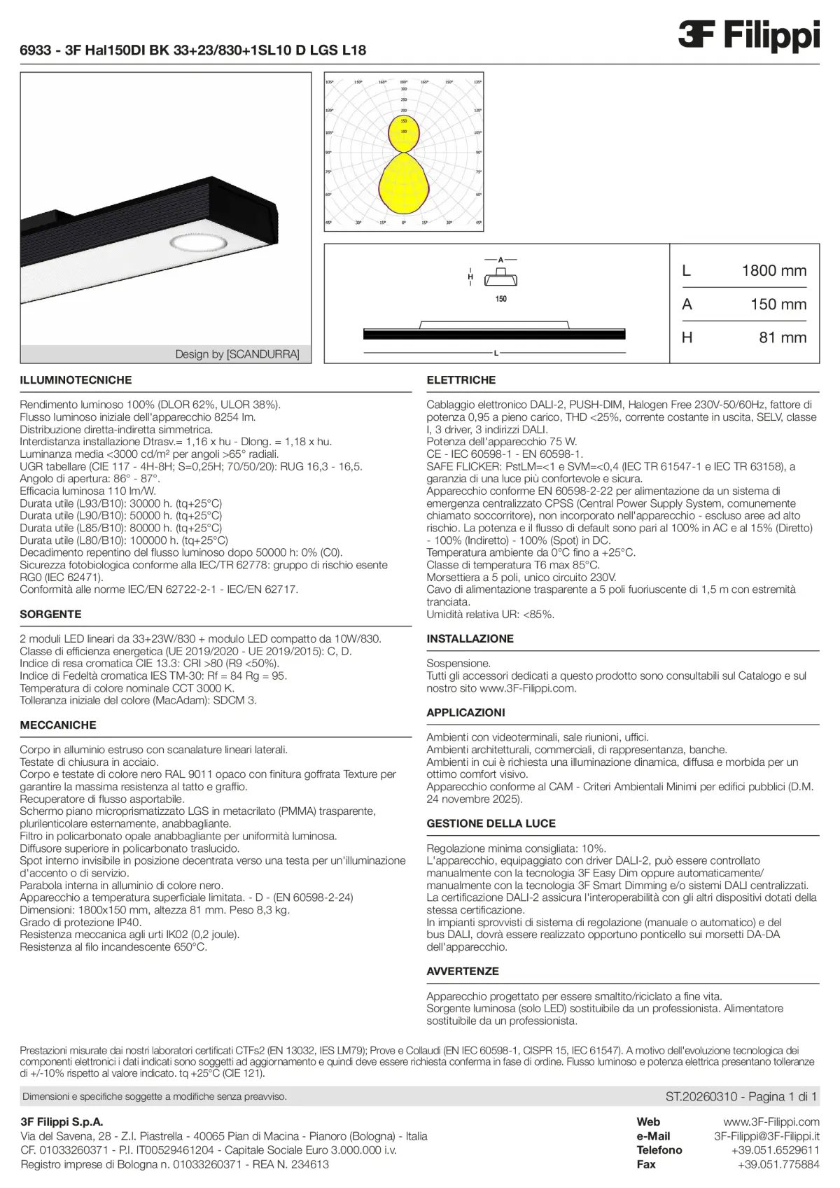 6933 - 3F Hal150DI BK 33+23-830+1SL10 D LGS L18 - Datasheet - it