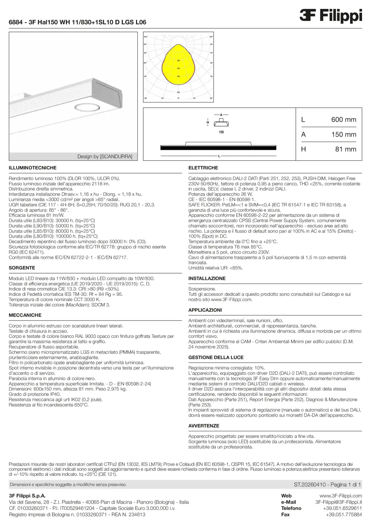 6884 - 3F Hal150 WH 11-830+1SL10 D LGS L06 - Datasheet - it