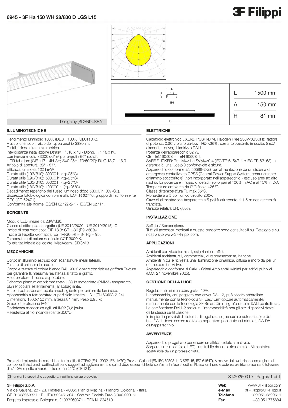 6945 - 3F Hal150 WH 28-830 D LGS L15 - Datasheet - it