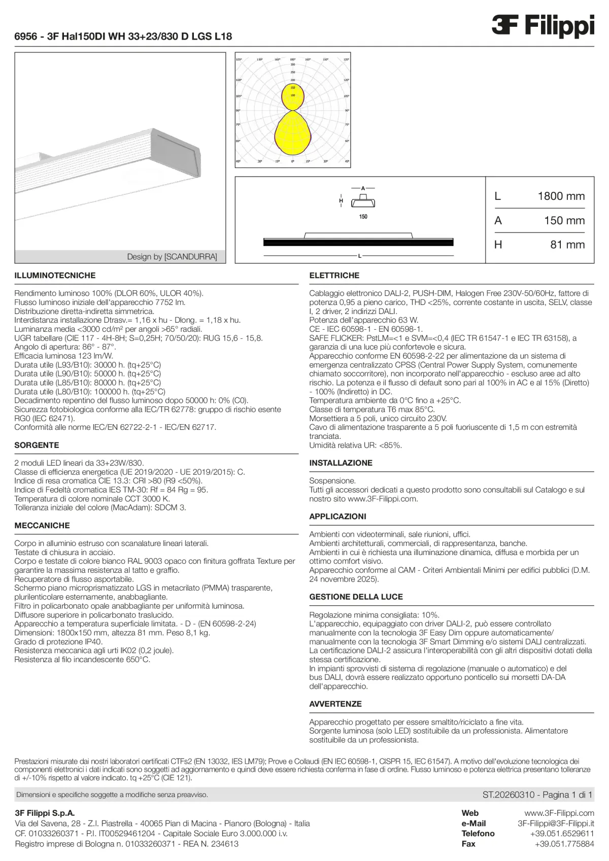6956 - 3F Hal150DI WH 33+23-830 D LGS L18 - Datasheet - it