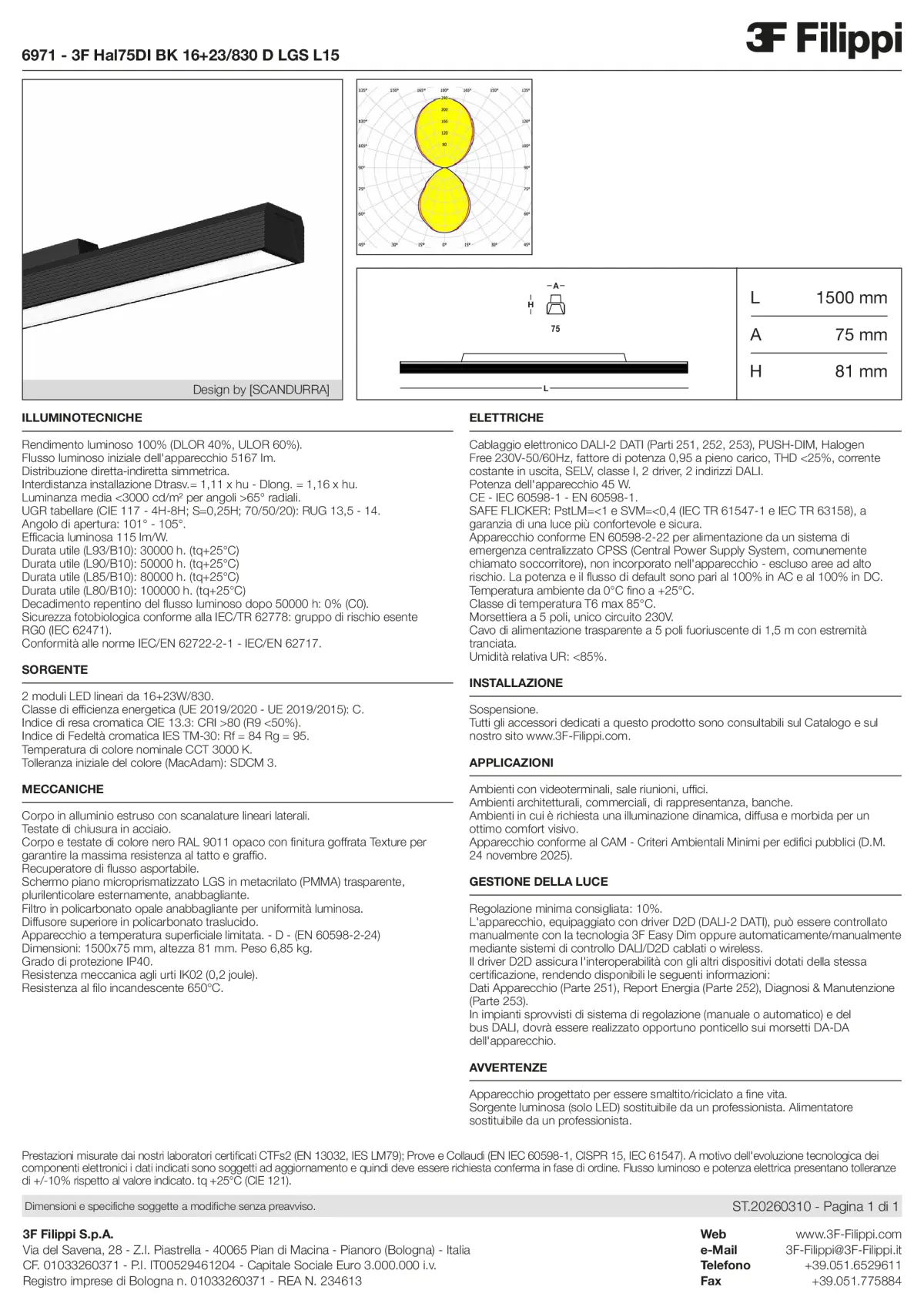 6971 - 3F Hal75DI BK 16+23-830 D LGS L15 - Datasheet - it