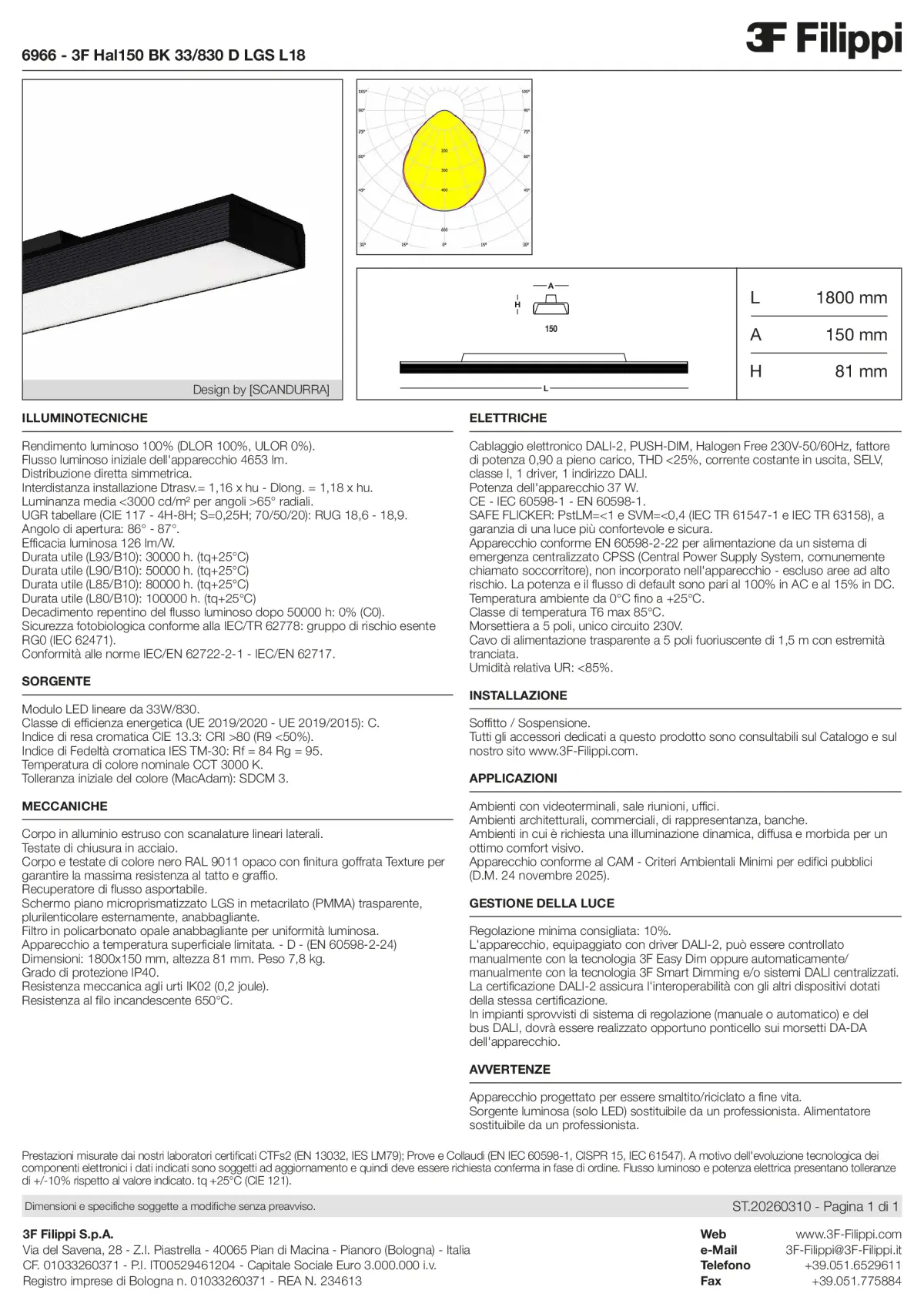6966 - 3F Hal150 BK 33-830 D LGS L18 - Datasheet - it