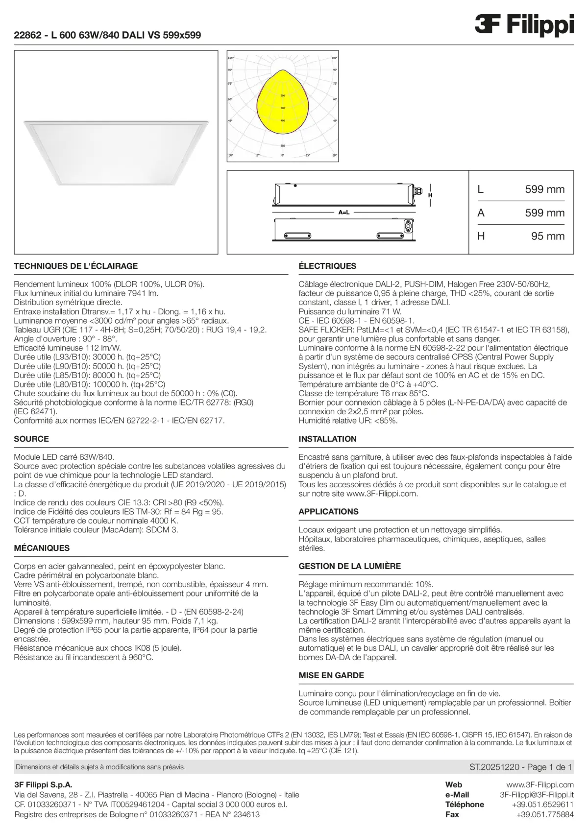 22862 - L 600 63W-840 DALI VS 599x599 - Datasheet - fr