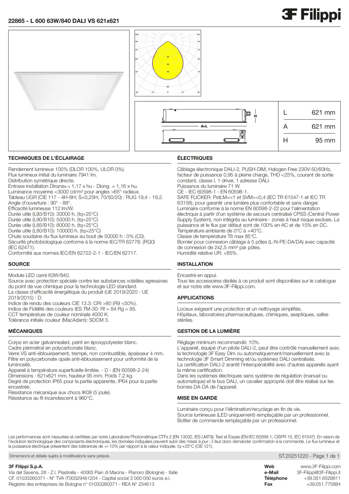 22865 - L 600 63W-840 DALI VS 621x621 - Datasheet - fr