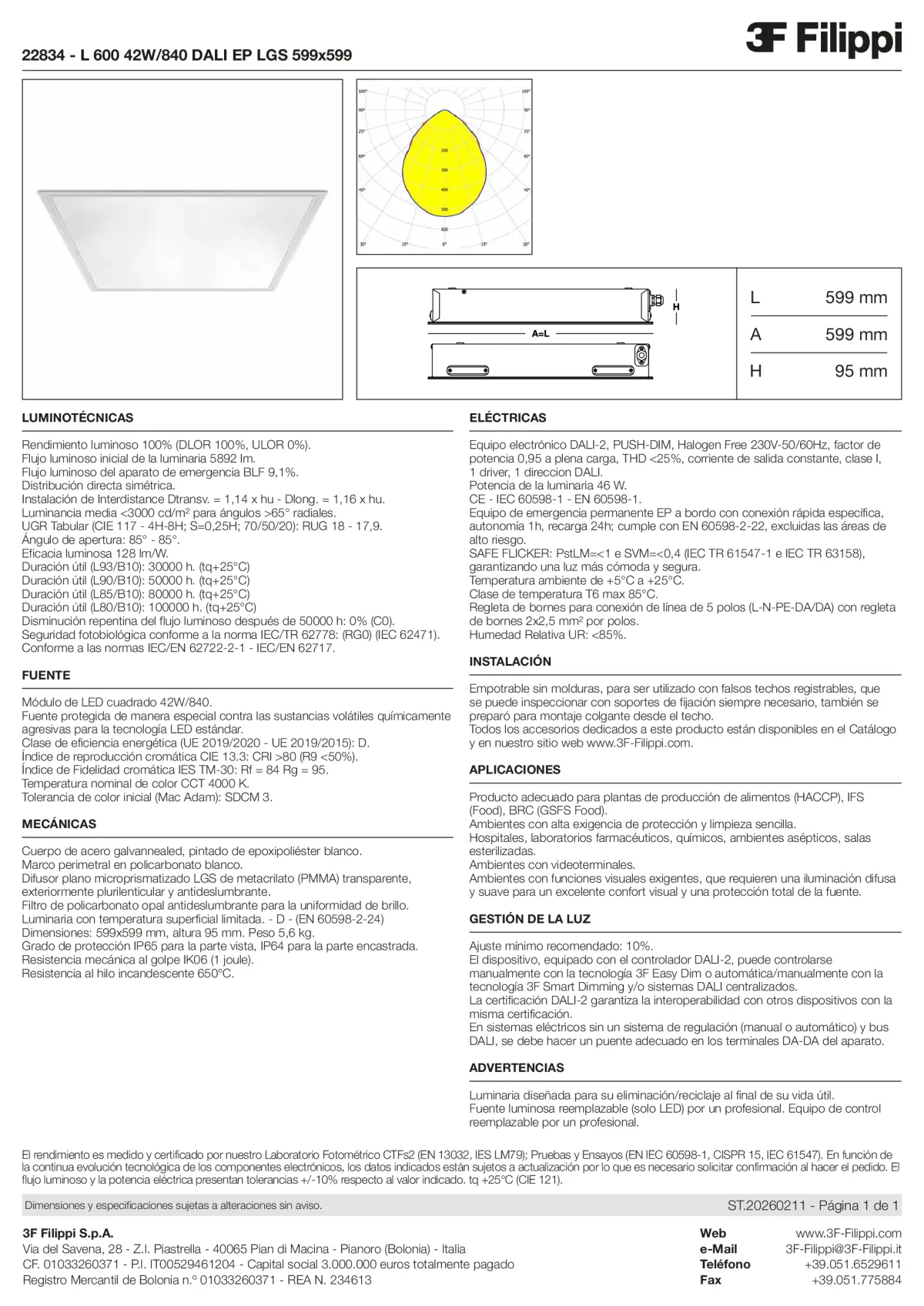 22834 - L 600 42W-840 DALI EP LGS 599x599 - Datasheet - es