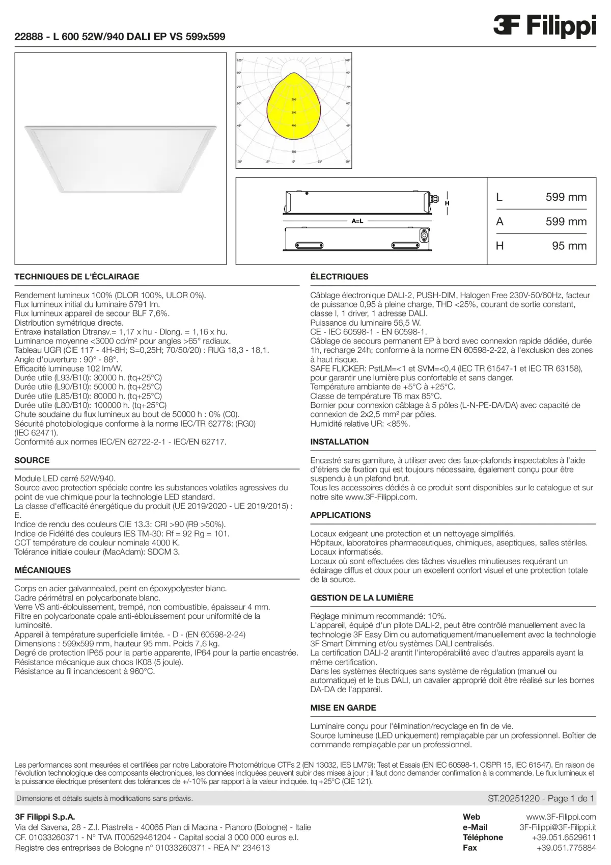 22888 - L 600 52W-940 DALI EP VS 599x599 - Datasheet - fr