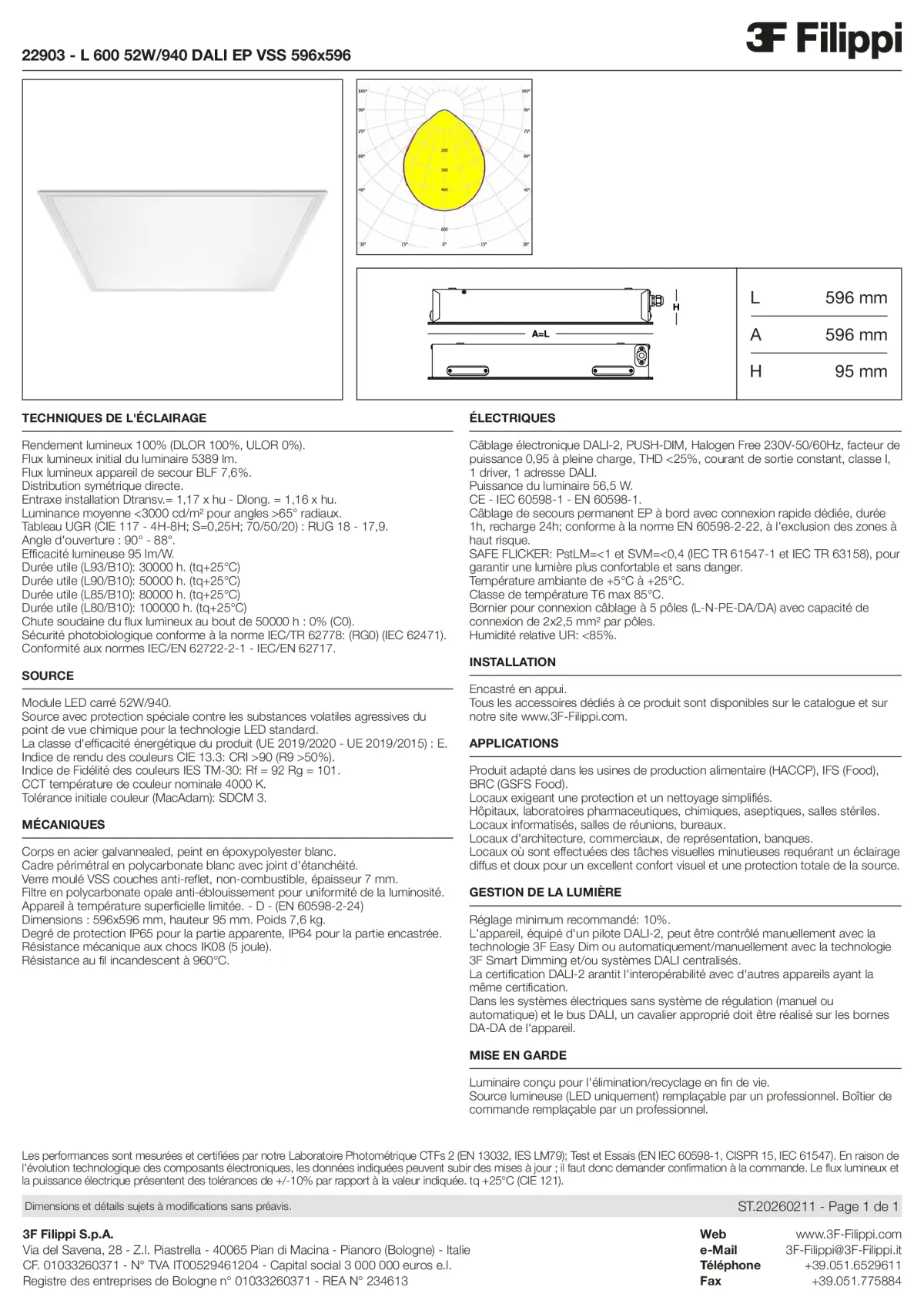 22903 - L 600 52W-940 DALI EP VSS 596x596 - Datasheet - fr