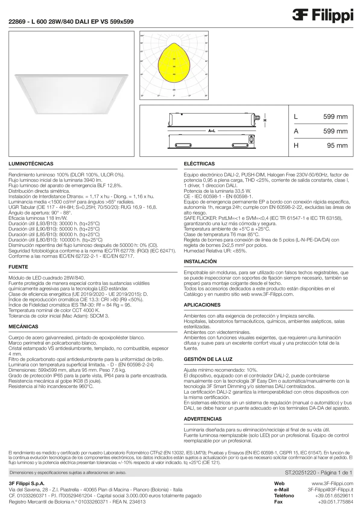 22869 - L 600 28W-840 DALI EP VS 599x599 - Datasheet - es